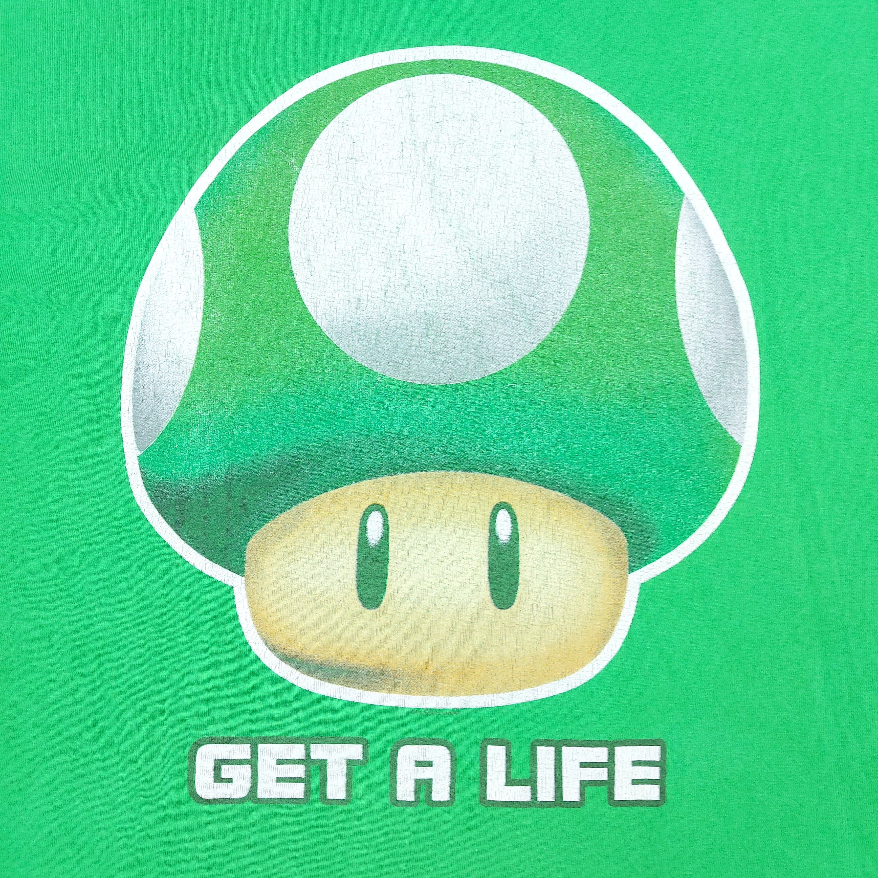 Nintendo Official Nintendo Green Mushroom Get A Life Video Game TEE Size US XL / EU 56 / 4 - 2 Thumbnail