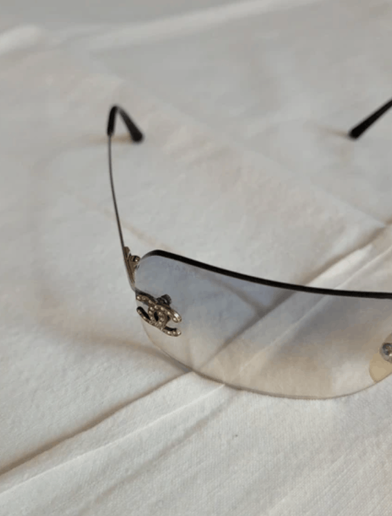 Chanel CHANEL Sunglasses 4017-D Mask Rimless Rhinestone Vintage Size ONE SIZE - 4 Thumbnail