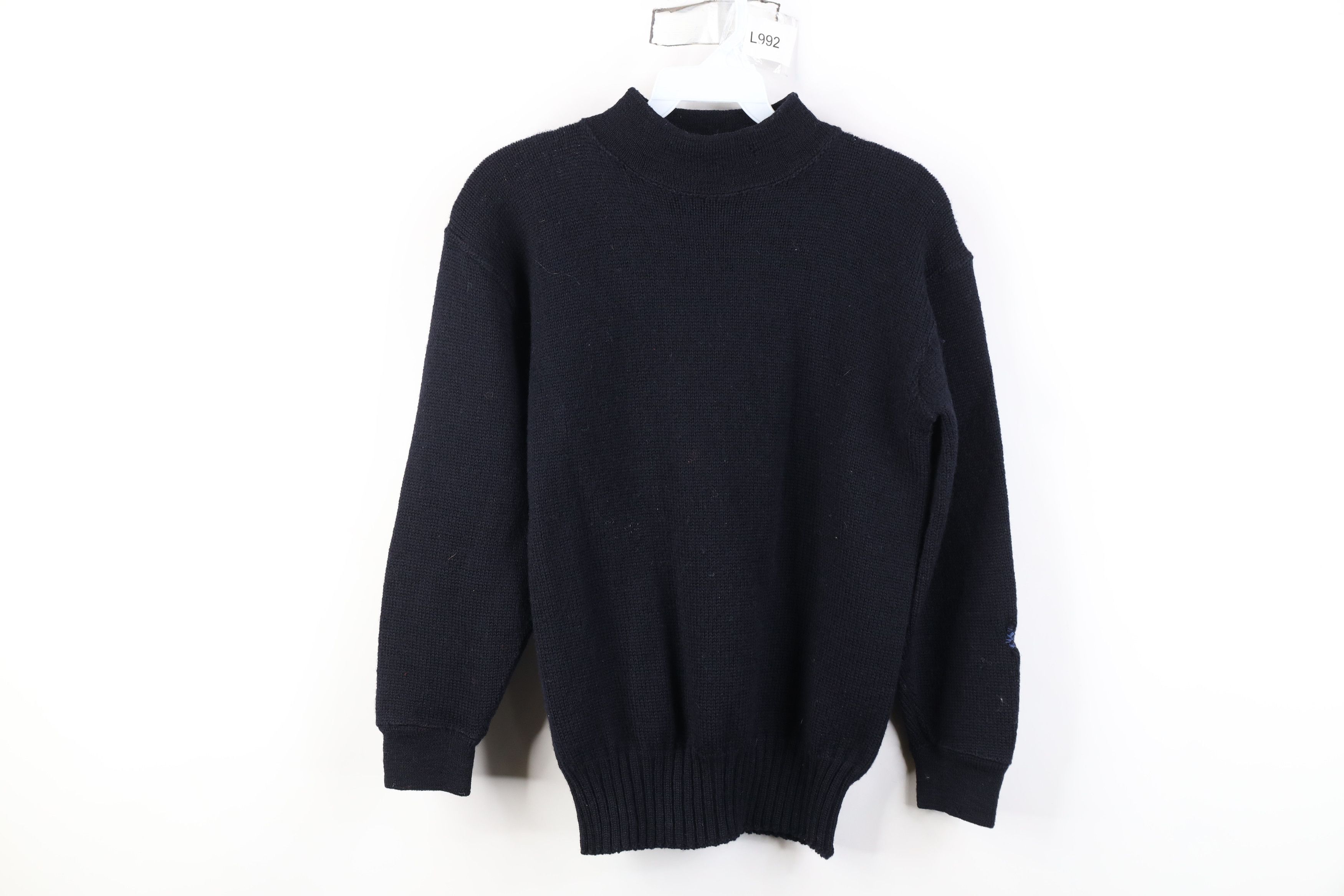 Vintage Vintage 40s US Navy Wool Knit Mock Neck Sweater Blue USA Size US S / EU 44-46 / 1 - 1 Thumbnail