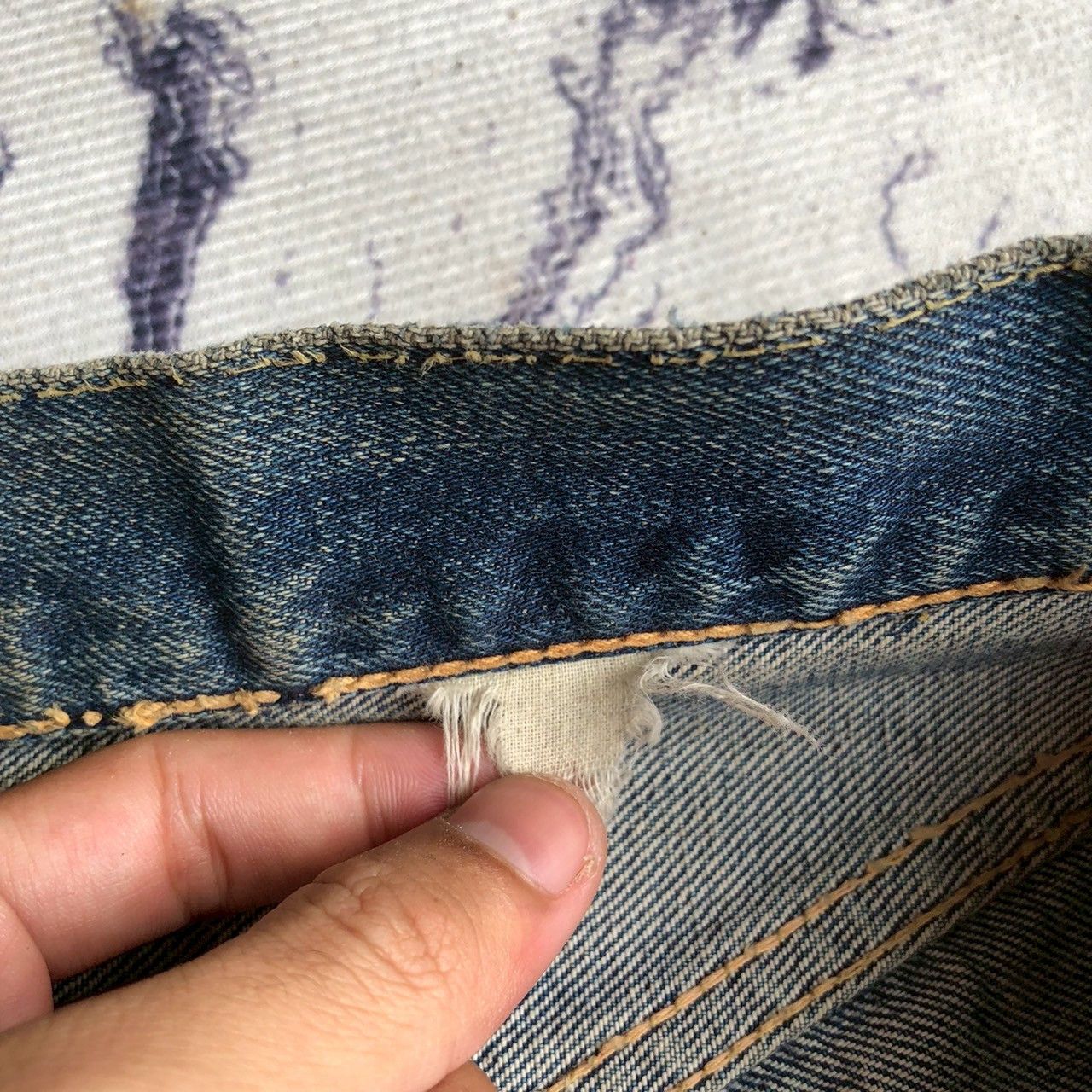 Sugar Cane Vintage Sugar Cane Selvedge Distressed Denim Size US 29 - 13 Thumbnail