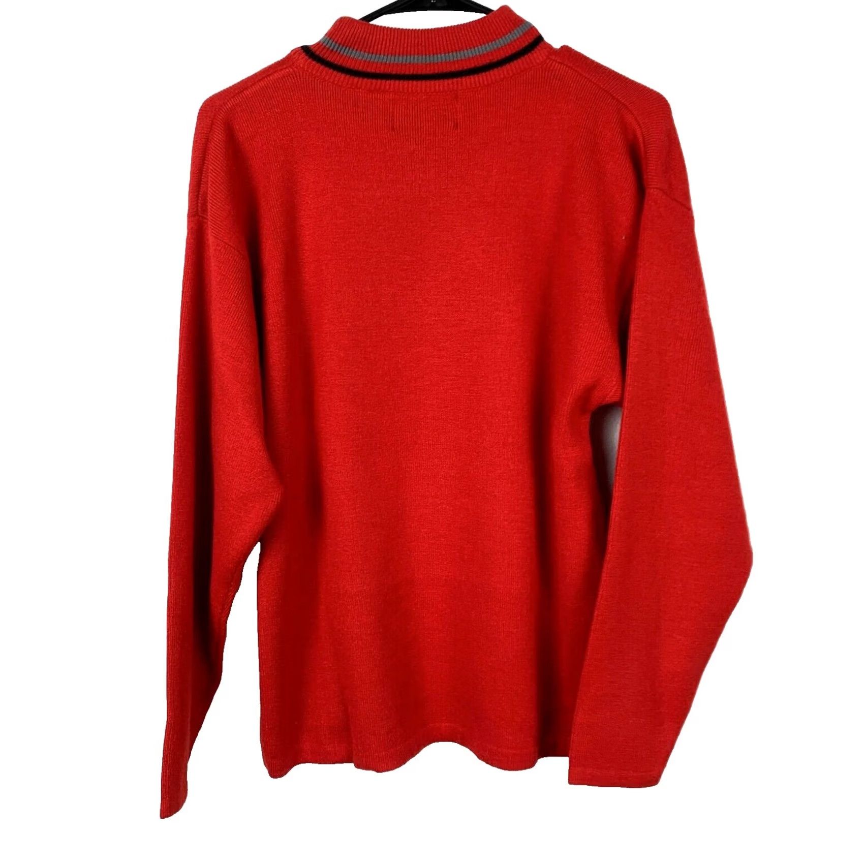 Vintage Vintage Pasta Red Striped Mockneck Acrylic Sweater M Womens 90s 80s Grunge Size M / US 6-8 / IT 42-44 - 5 Thumbnail