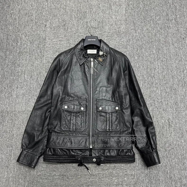 Saint Laurent Paris Saint Laurent Paris Crystal zipper leather jacket Size XS / US 0-2 / IT 36-38 - 1 Thumbnail