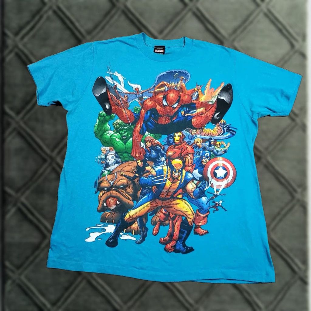 Vintage VINTAGE Marvel Mad Engine Shirt Blue L Men T-Shirt Crew Neck Short Sleeve Size US L / EU 52-54 / 3 - 1 Thumbnail
