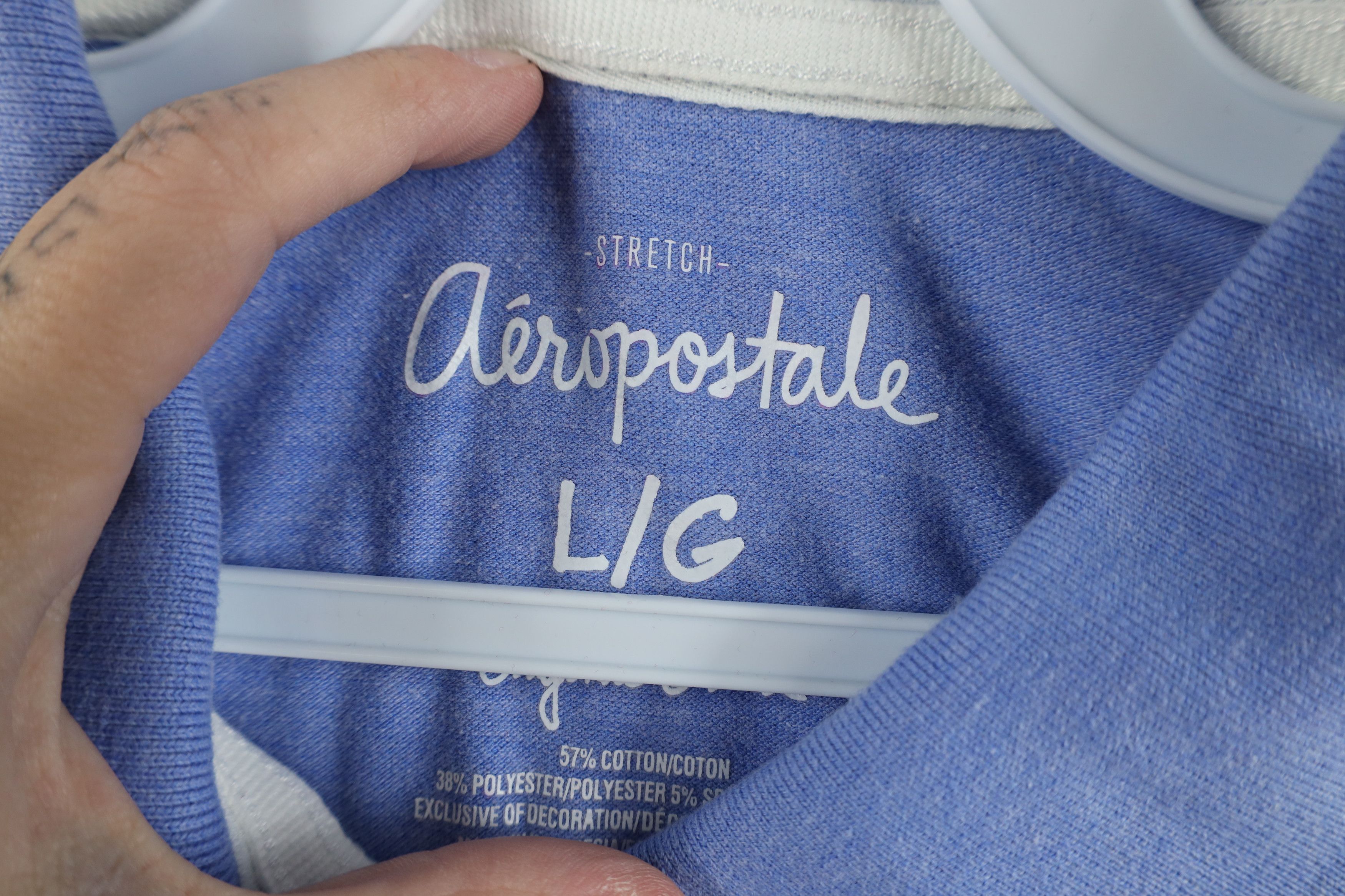 Aeropostale Vintage Y2K Aeropostale Collared Polo Shirt Heather Blue Size L / US 10 / IT 46 - 9 Thumbnail