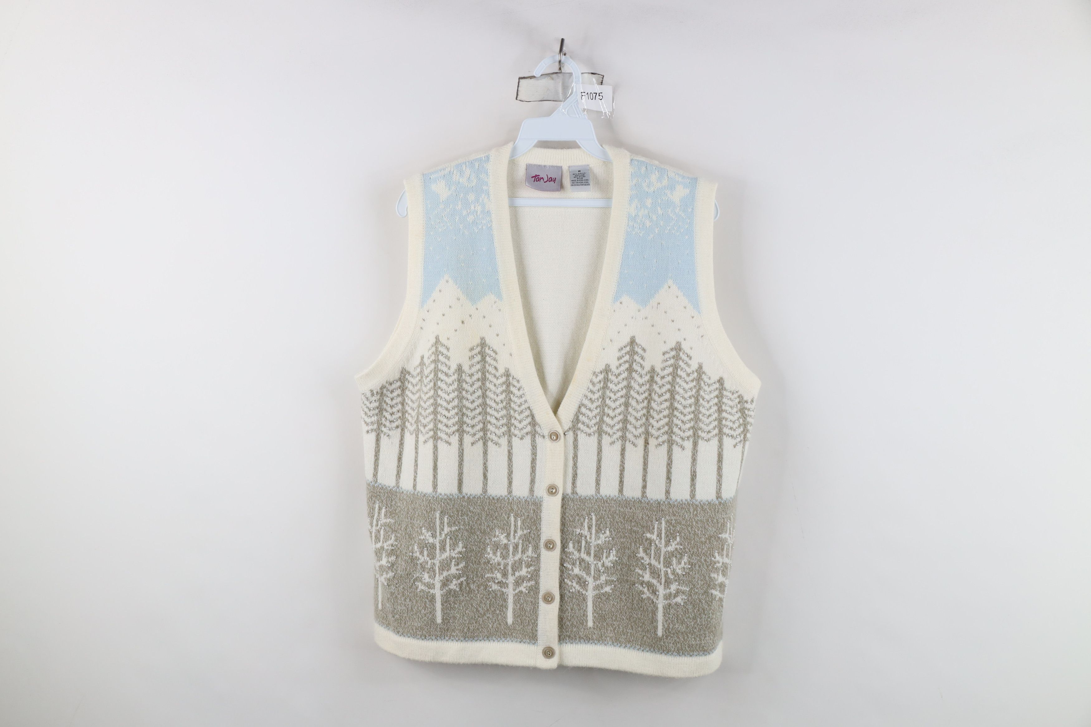 Vintage Vintage 90s Streetwear Beaded All Over Print Sweater Vest Size M / US 6-8 / IT 42-44 - 1 Thumbnail