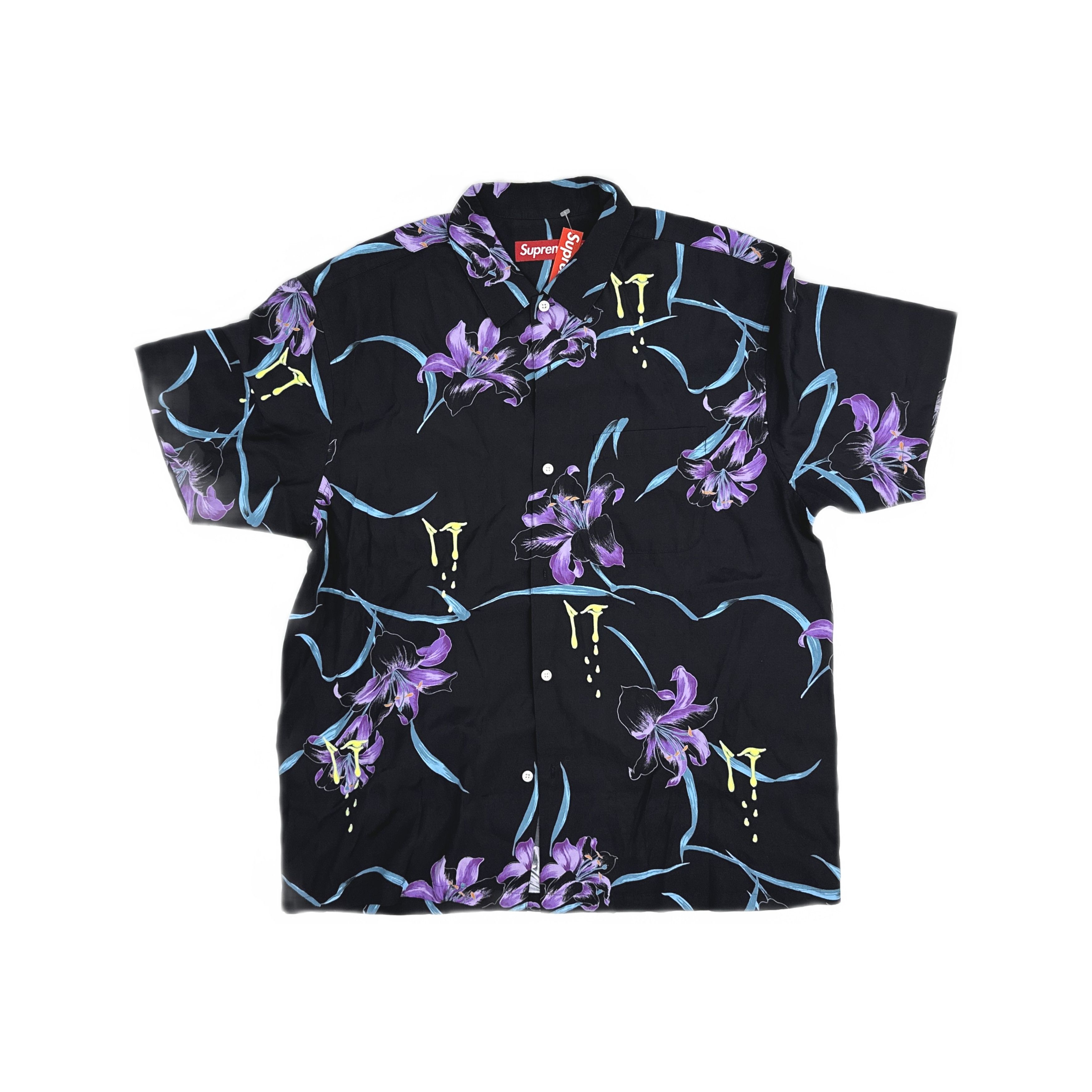 Supreme Supreme Studded Patch S/S Work Shirt Black | Grailed