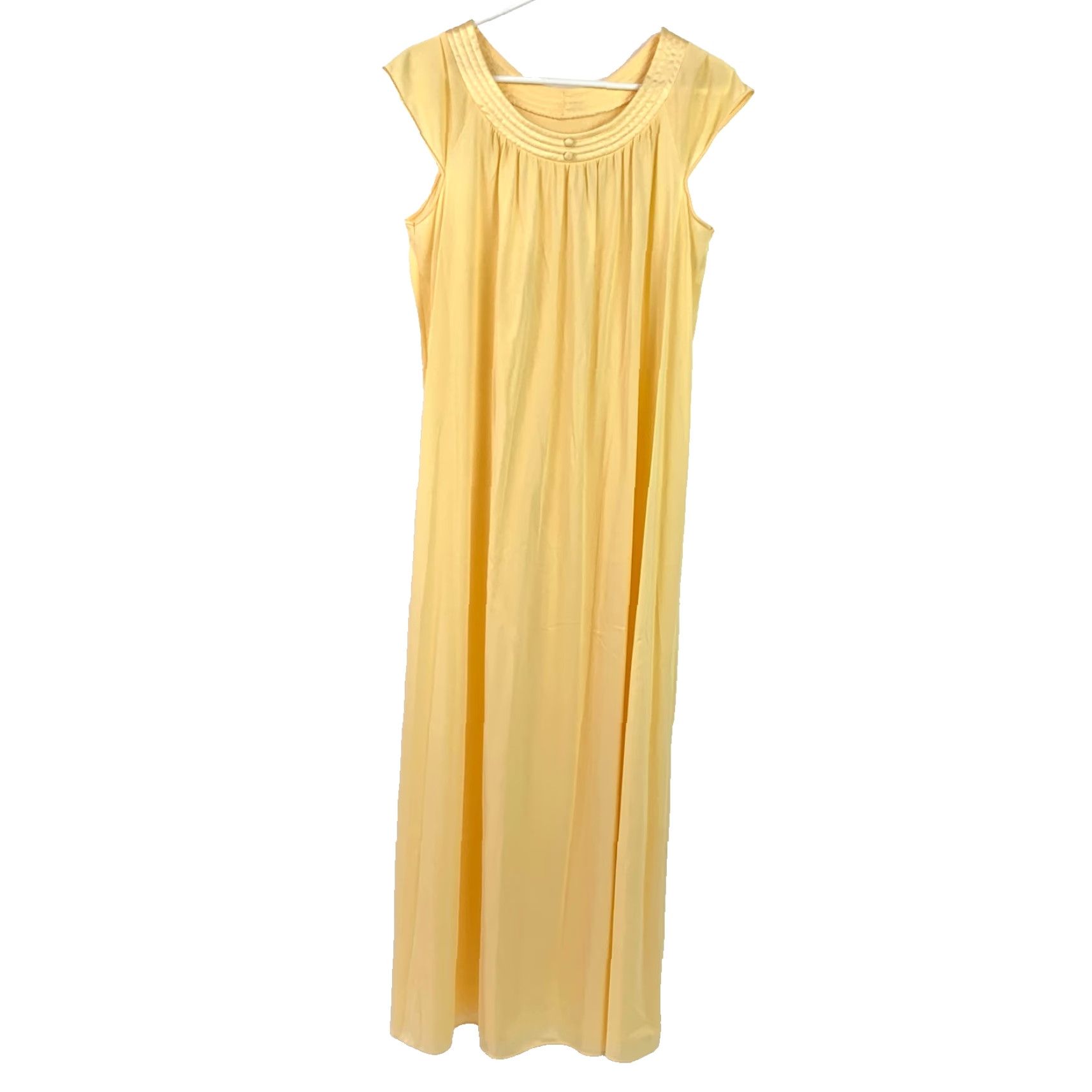 JCPenney VINTAGE JcPenney Yellow Nightgown Robe Set Misses Medium Nylon 1980s Size ONE SIZE - 2 Thumbnail