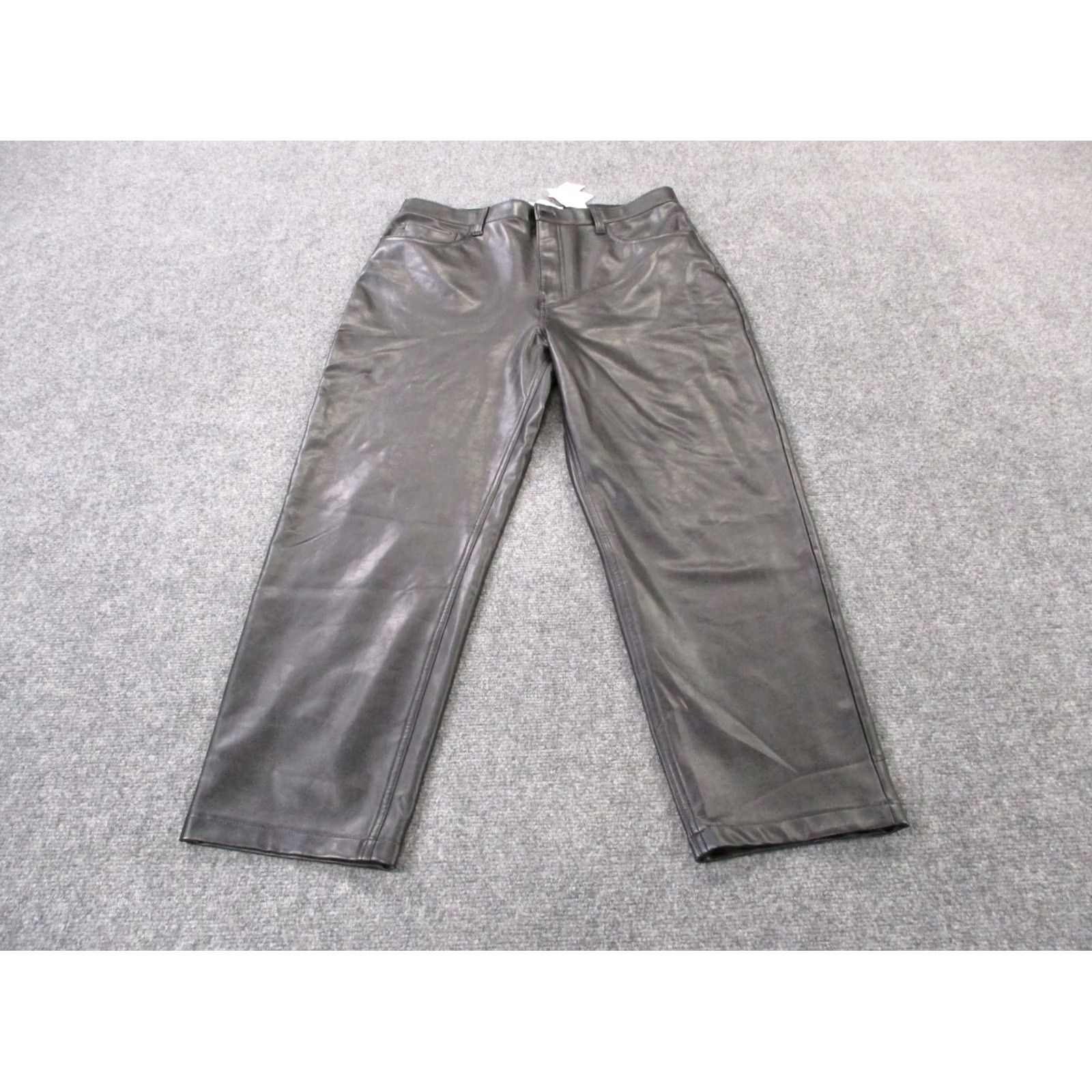 Abercrombie & Fitch Abercrombie Fitch Pants Womens 14 32/ Faux Leather Straight Ultra High Rise NEW Size 36" / US 14 / IT 50 - 2 Thumbnail