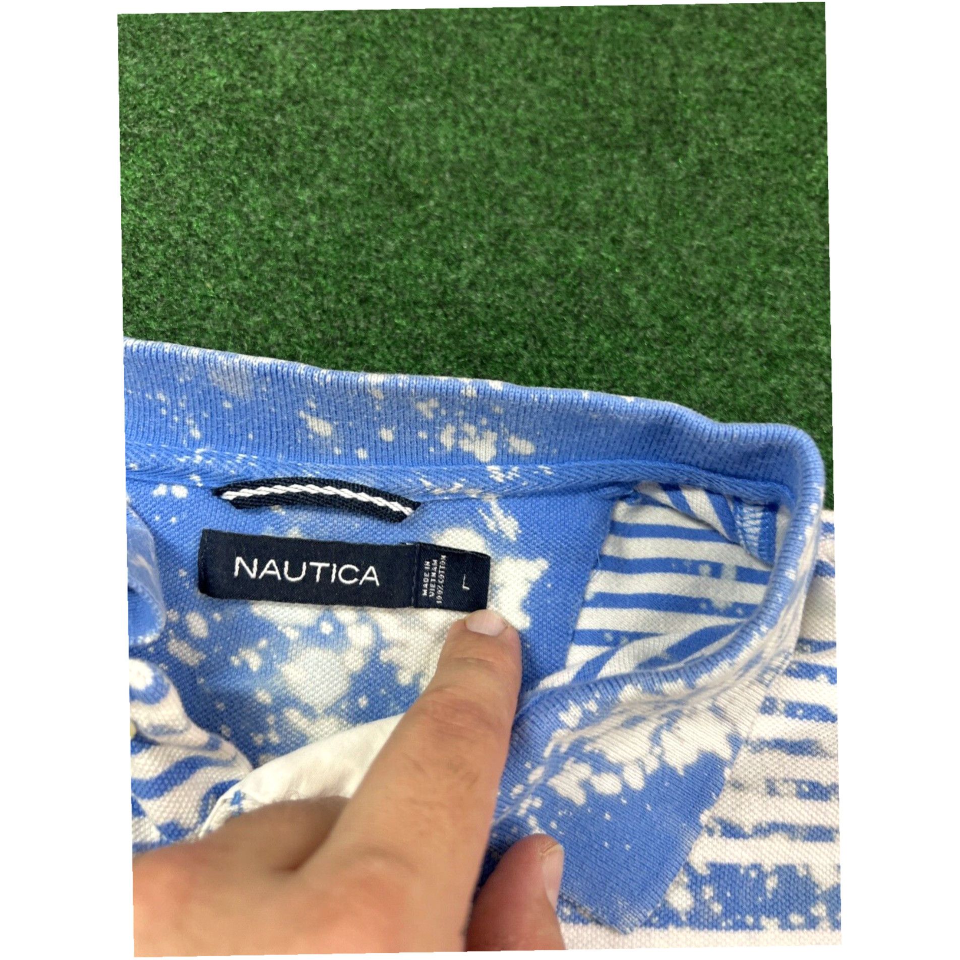 Nautica Bleached Nautica Polo Crop Top Size Large Fast Shipping Custom Dyed Size L / US 10 / IT 46 - 6 Thumbnail