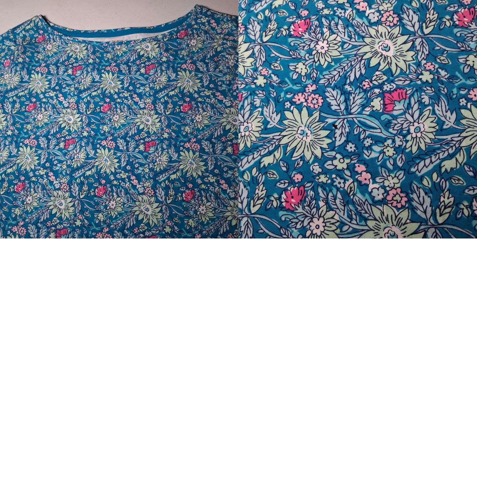 Talbots Talbots Shirt Womens M Blue Pink Mint Floral Striped 3/4 Sleeve Boat Neck Knit Top New Size M / US 6-8 / IT 42-44 - 9 Thumbnail