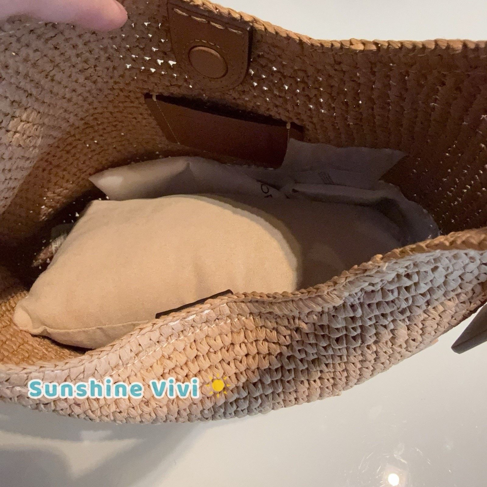 Coach NWT COACH Brooklyn 28 Straw Shoulder Bag CDU75 Brass/Natural Size ONE SIZE - 5 Thumbnail