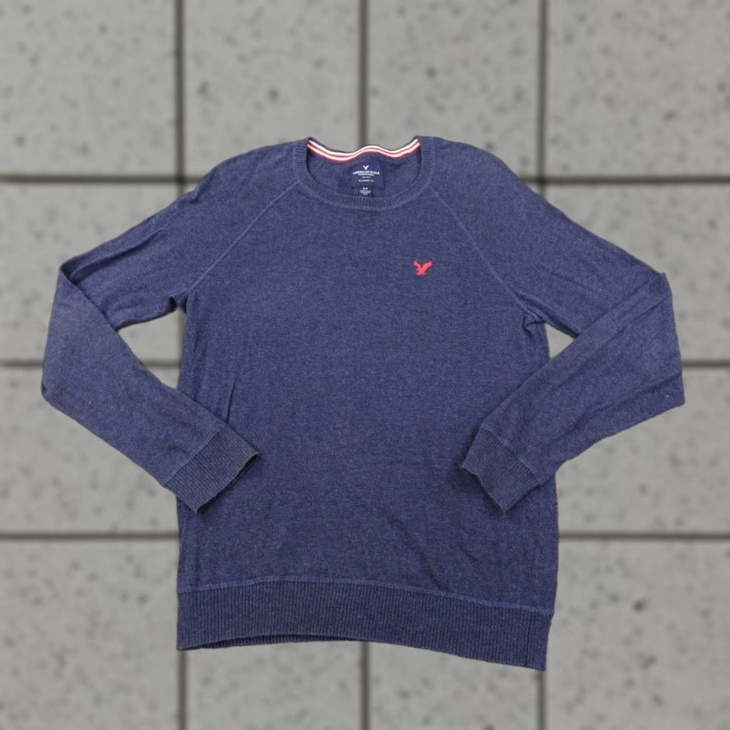 American Eagle Outfitters American Eagle Sweater Mens S Blue Heather Ragg Long Sleeve Pullover Sweatshirt Size US S / EU 44-46 / 1 - 1 Thumbnail