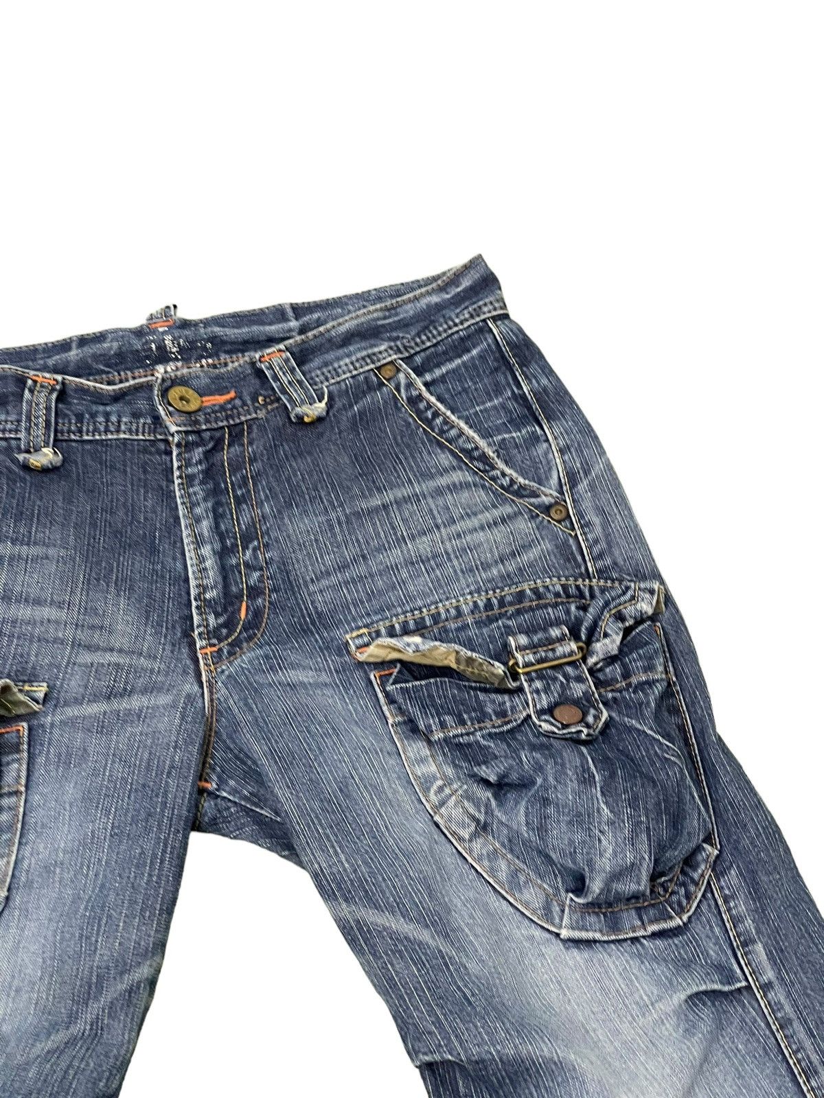 Japanese Brand Flare Jeans Edwin Cargo Faded Distress Boot Cut 8🟦8 Size US 32 / EU 48 - 8 Thumbnail