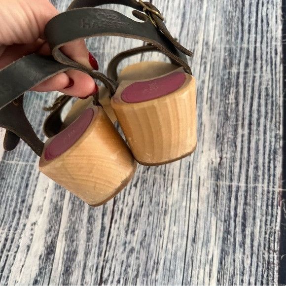 Swedish Hasbeens Swedish Hasbeens Black Leather Strappy Sandals Size US 6.5 / IT 36.5 - 5 Thumbnail