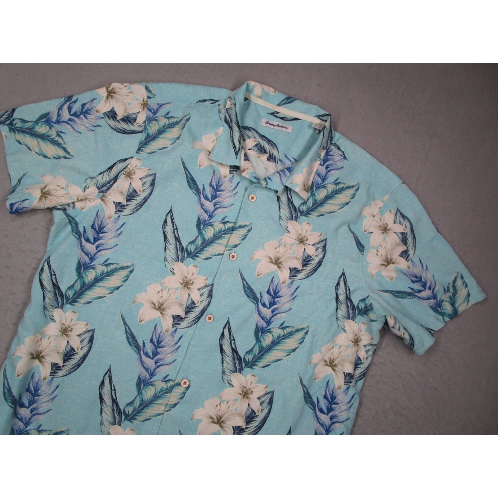 Tommy Bahama Tommy Bahama Shirt Mens 2XL XXL Blue Button Up Silk Blend Coolmax Island Zone Size US XXL / EU 58 / 5 - 2 Thumbnail