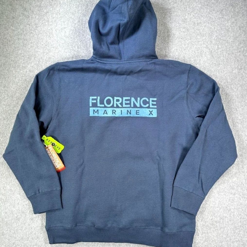 Vintage Florence Florence Marine X Burgee Hoodie Slate Blue Organic Cotton Mens Small Surf Outdoors Size US S / EU 44-46 / 1 - 2 Thumbnail