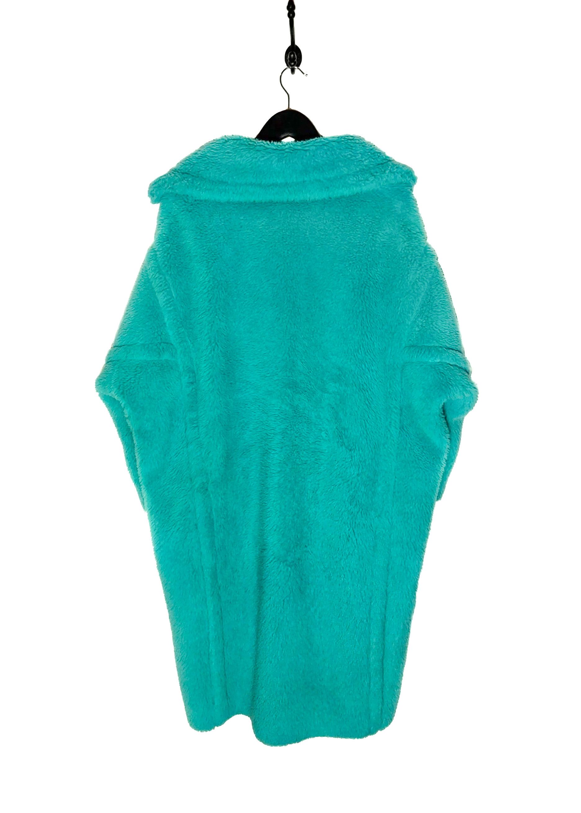 Max Mara MaxMara Turquoise Teddy Bear Icon Alpaca Blend Coat Size S / US 4 / IT 40 - 3 Thumbnail