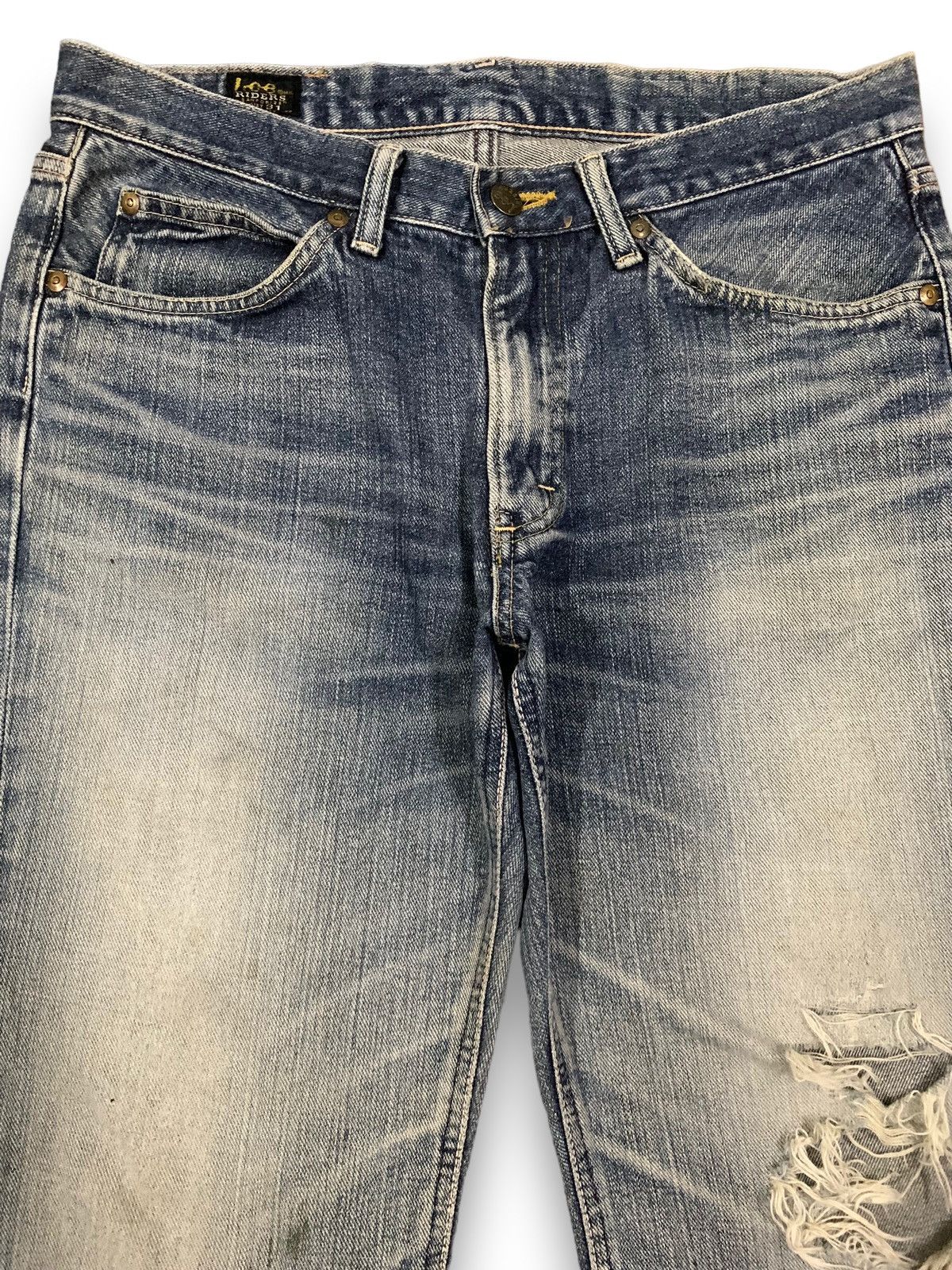 Lee Vintage Lee Riders Faded Wash Flare Distressed Grunge Jeans Size US 31 - 3 Thumbnail