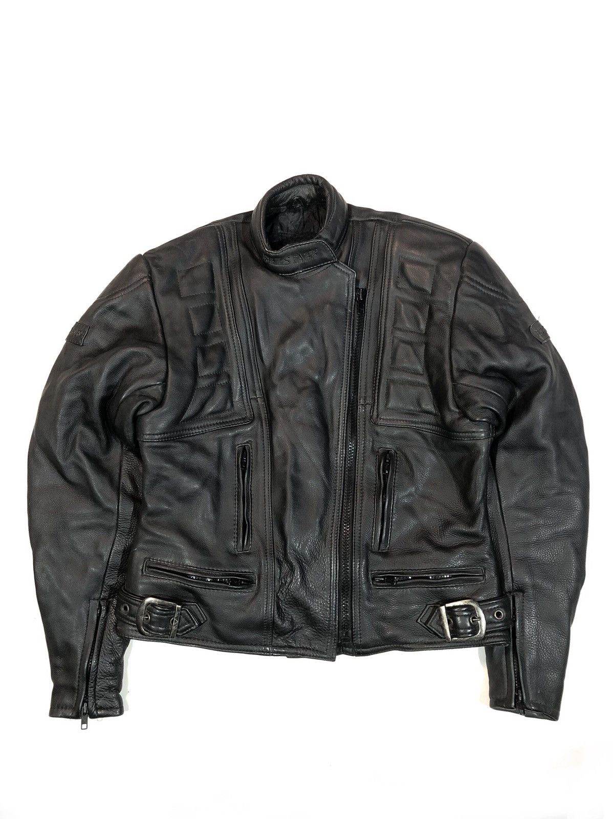 Harley Davidson × Honda × Yamaha Belstaff Motorcycle Leather Jacket Racing Biker Size M / US 6-8 / IT 42-44 - 4 Thumbnail