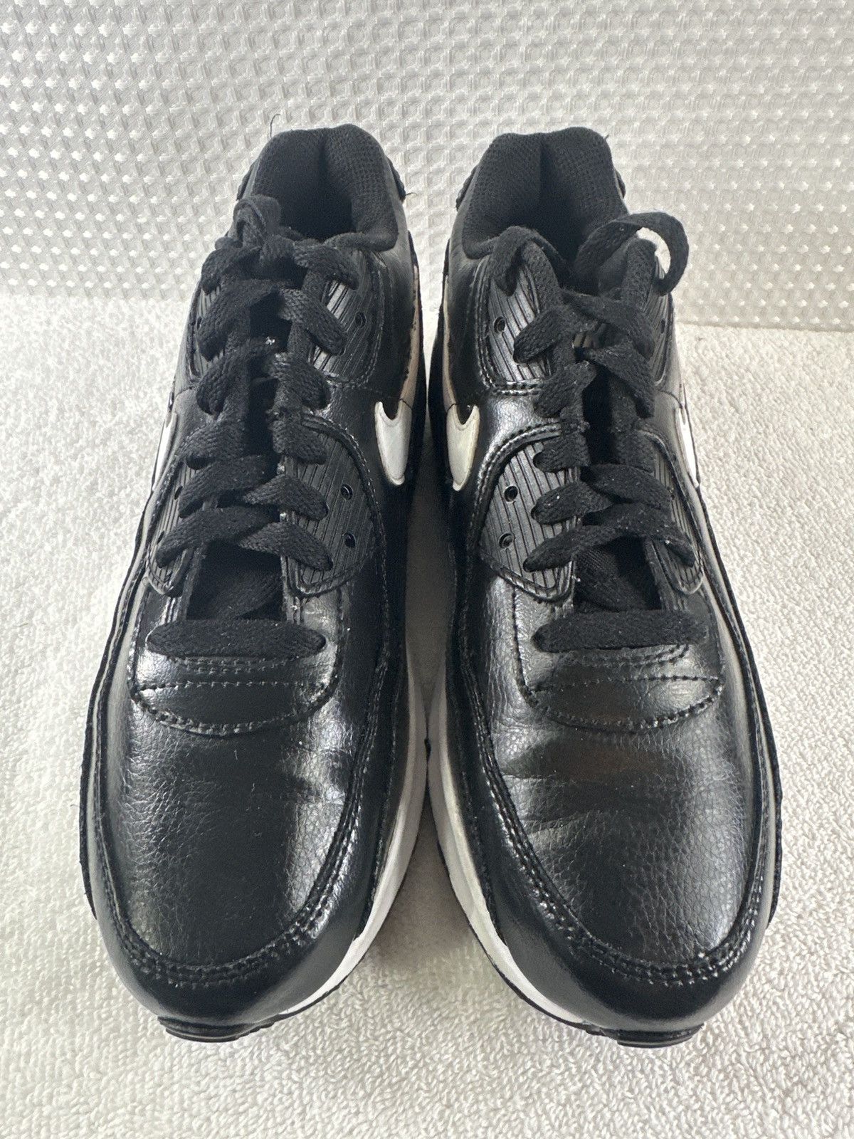 Nike Nike Air Max 90 Leather Black White Sneakers Athletic Shoes Size US 7.5 / IT 37.5 - 3 Thumbnail