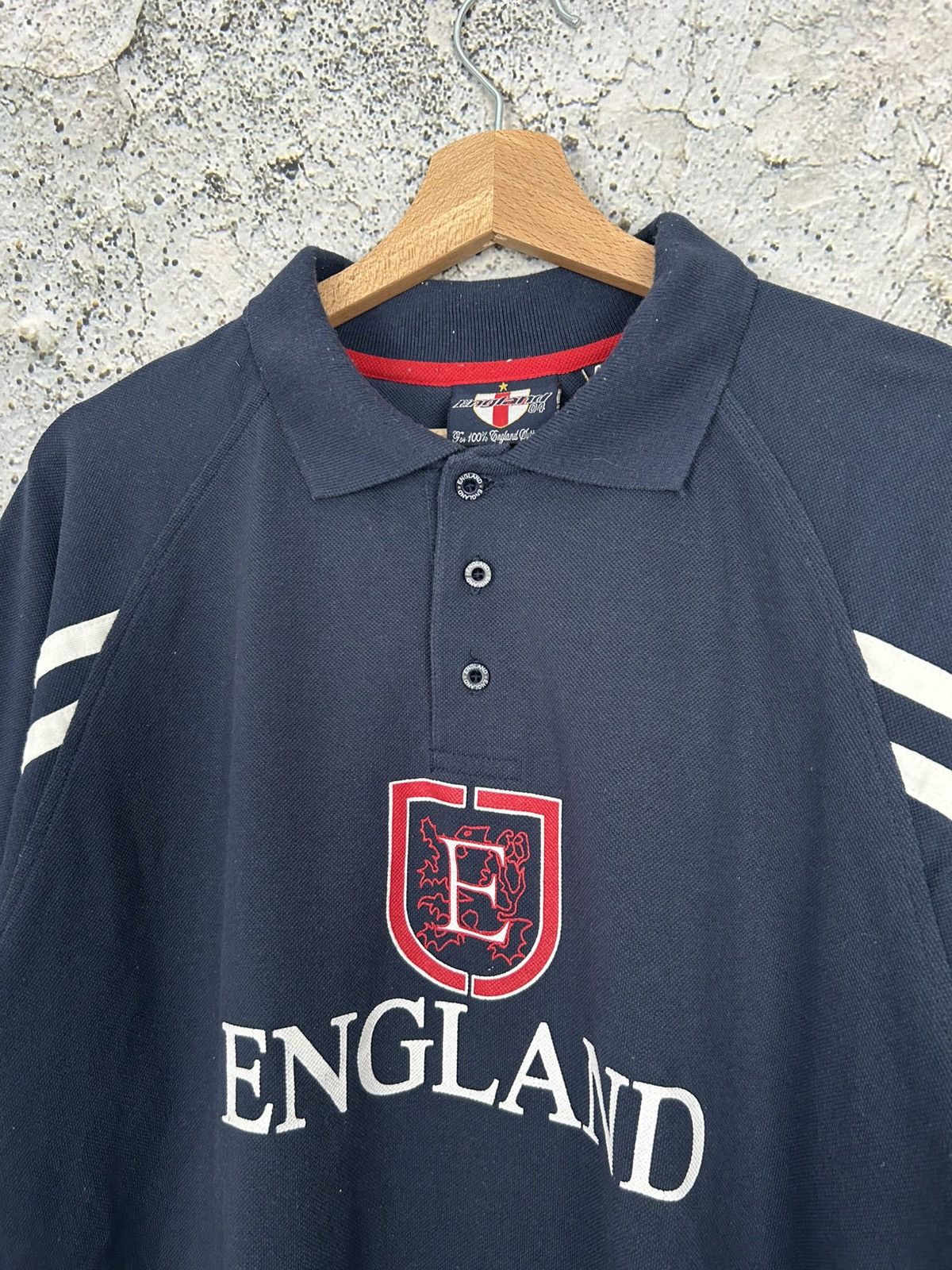 Vintage Vintage England Football Polo Tee Soccer Archive 90s Size US M / EU 48-50 / 2 - 3 Thumbnail