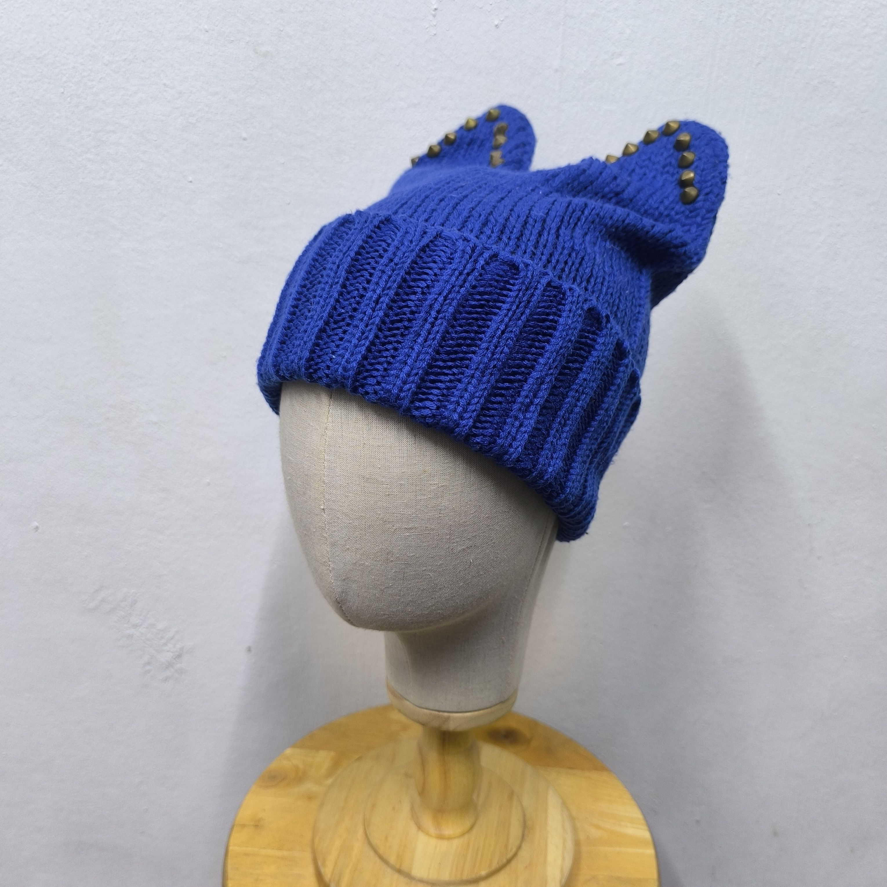 Tornado Mart ☠️ Harajuku style devil horn stud punk emo beanie hat Size ONE SIZE - 4 Thumbnail