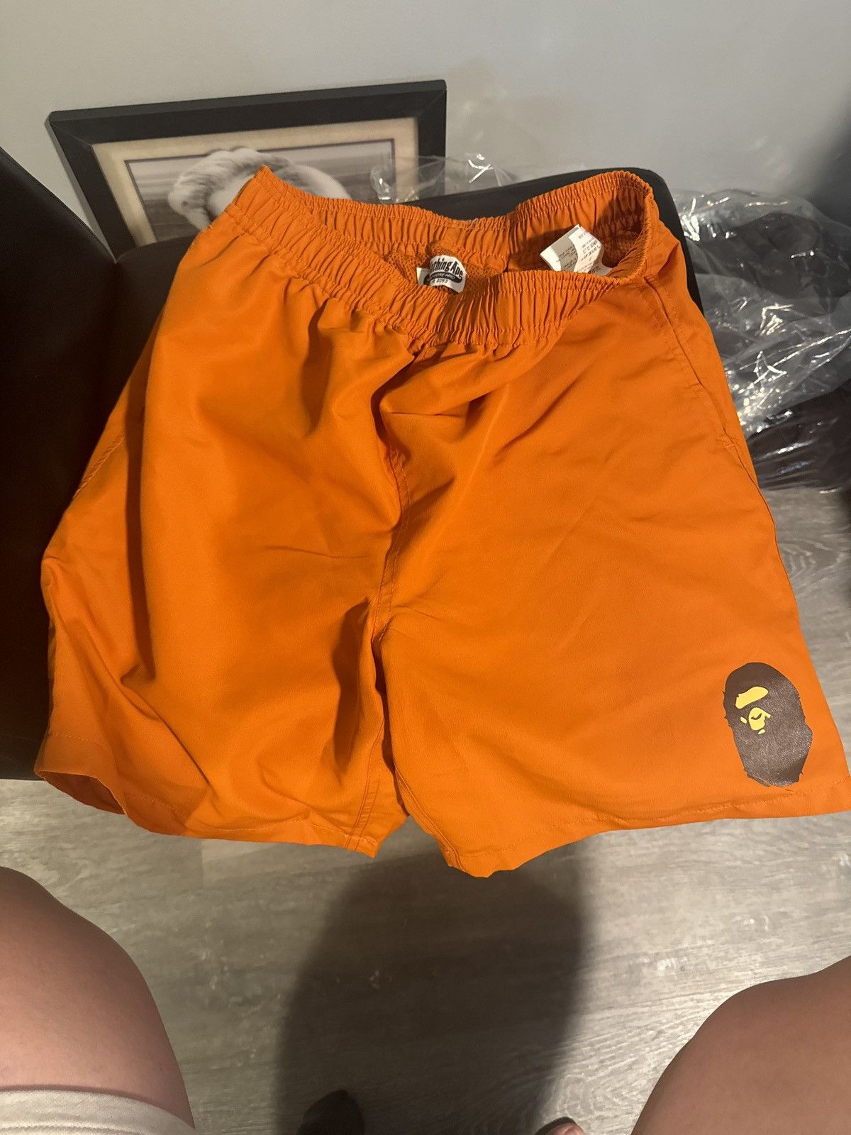 Bape Mitchell Ness bape x mitchell and ness x golden states warriors shorts L Grailed