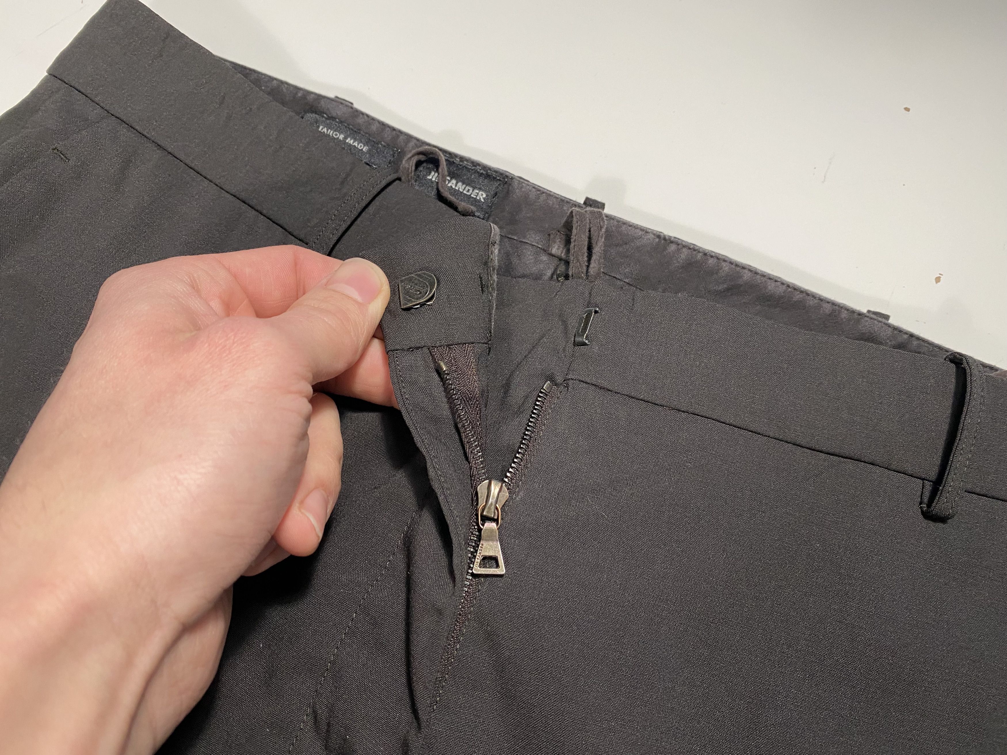 Jil Sander Jil Sander Relaxed Fit Wool Trousers Dark Gray / Brown Size US 32 / EU 48 - 4 Thumbnail