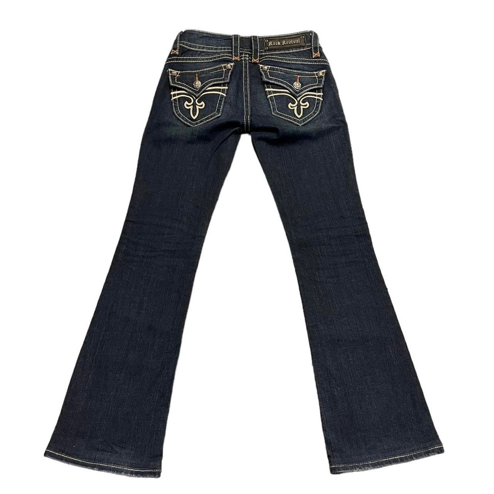 Rock Revival VTG Y2K Rock Revival bootcut jeans FLEUR DE LIS pockets 26 Size 26" / US 2 / IT 38 - 2 Thumbnail