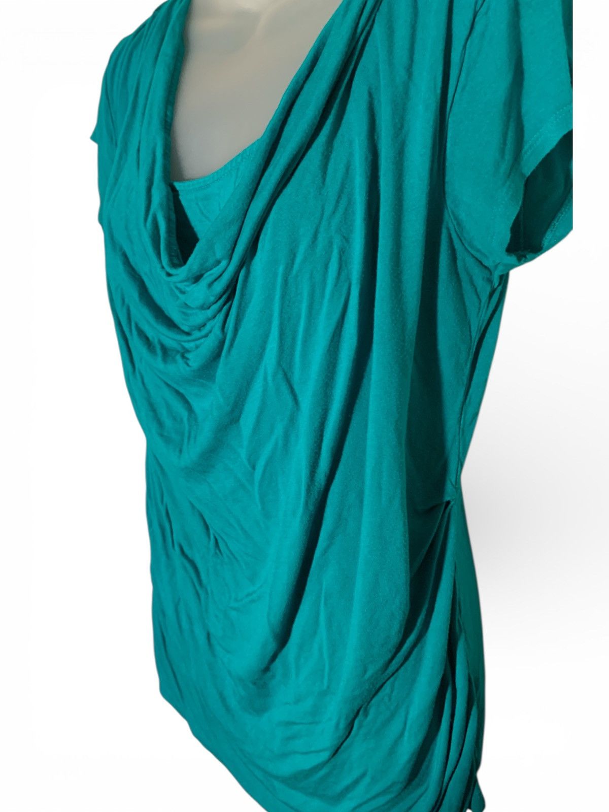 Apt. 9 Teal Short Sleeved Blouse (item#10137) Size L / US 10 / IT 46 - 3 Thumbnail