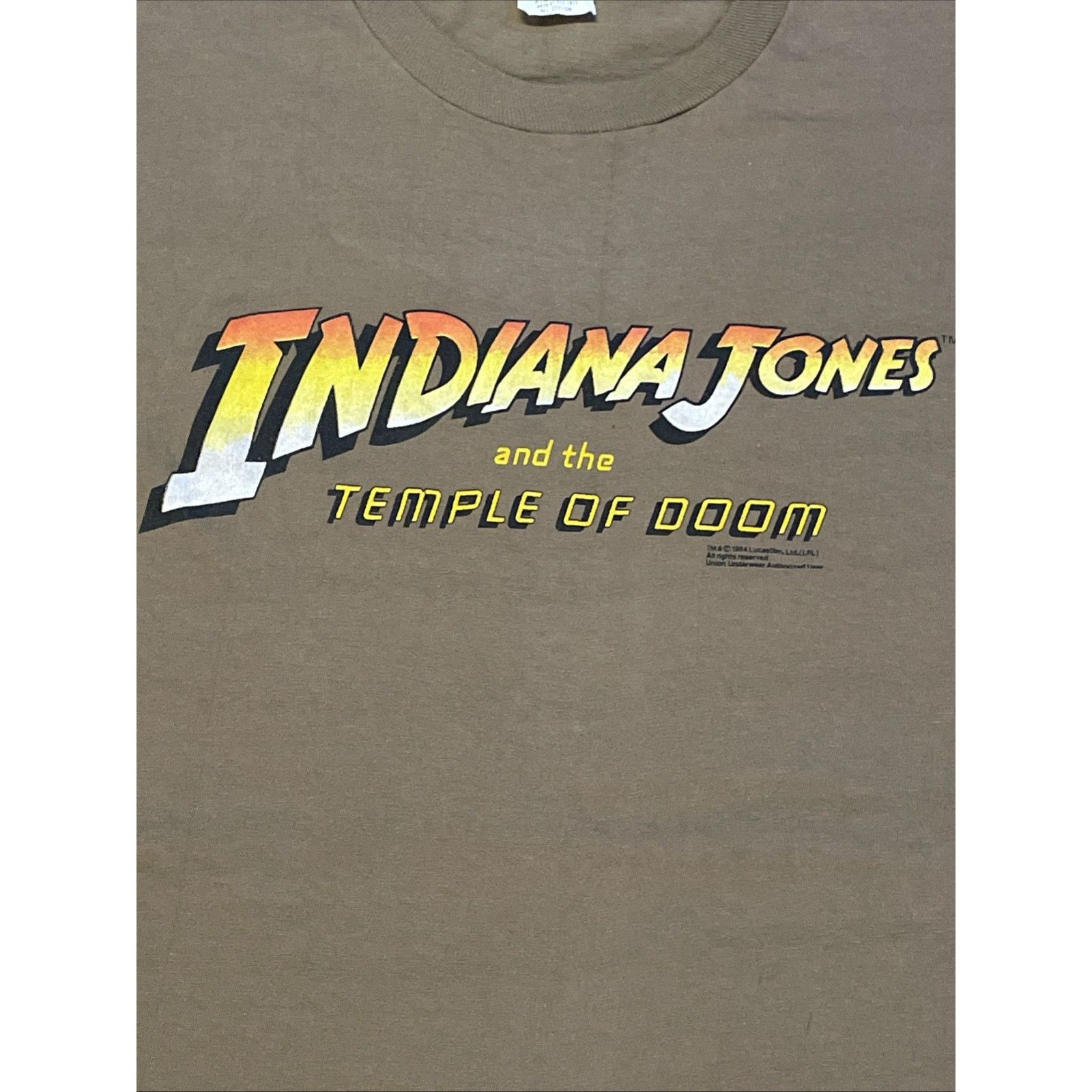 Fruit Of The Loom Vtg 1984 Indiana Jones Temple of Doom Movie Promo T-Shirt XL Size US XL / EU 56 / 4 - 1 Thumbnail