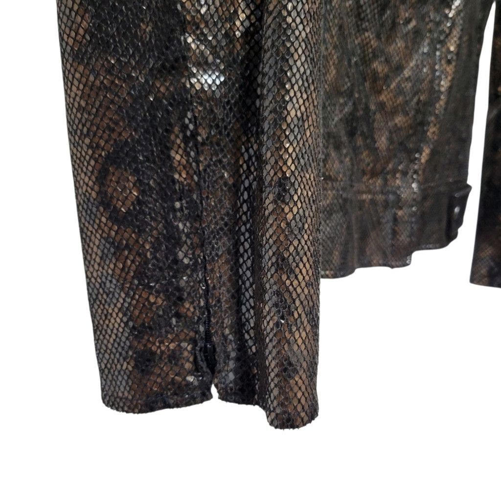 Other Yansi Fugel Women's Lacquered Python Biker Jacket Size S / US 4 / IT 40 - 9 Thumbnail