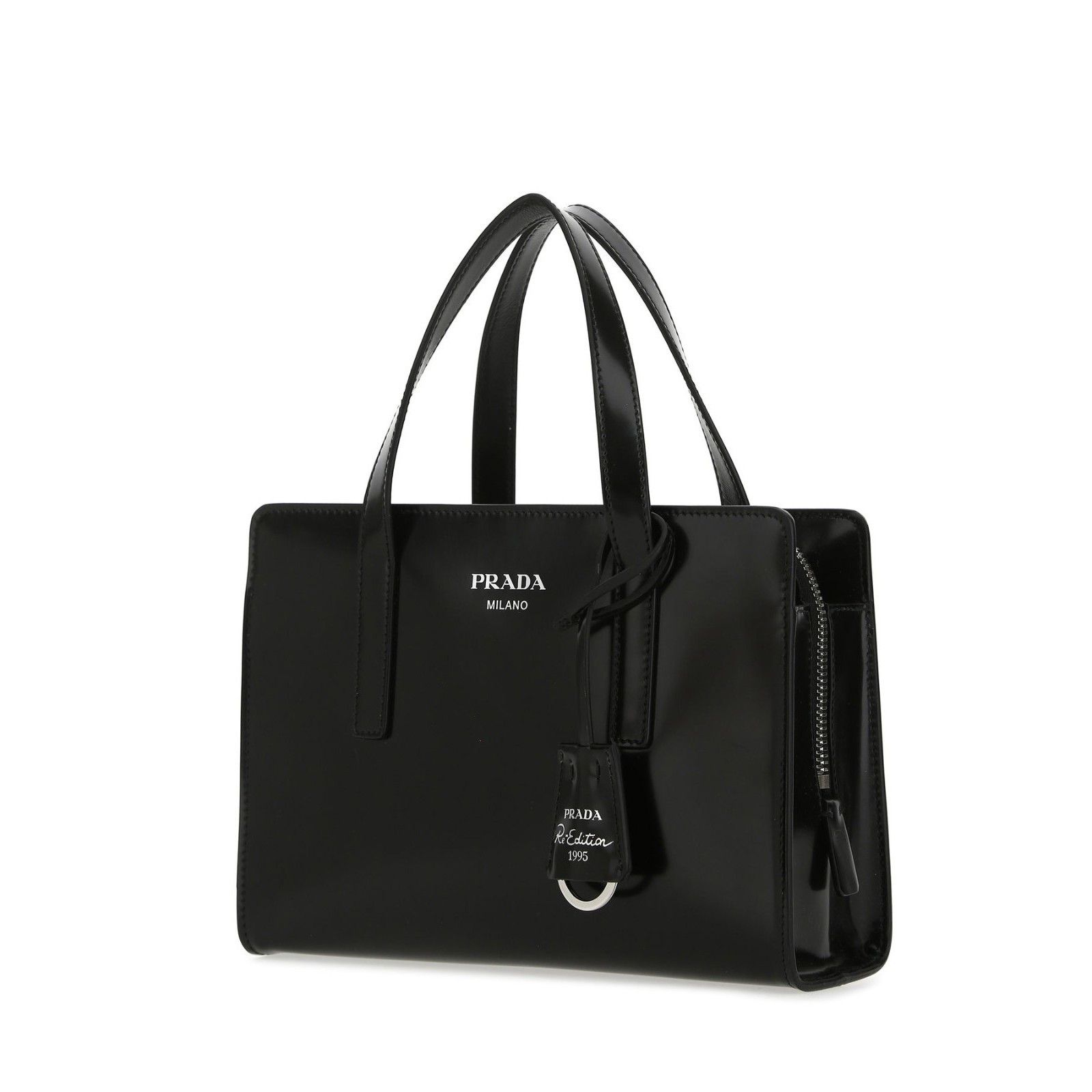 Prada PRADA Re-Edition 1995 Black Smooth Leather Top Handle Bag N Size ONE SIZE - 2 Thumbnail