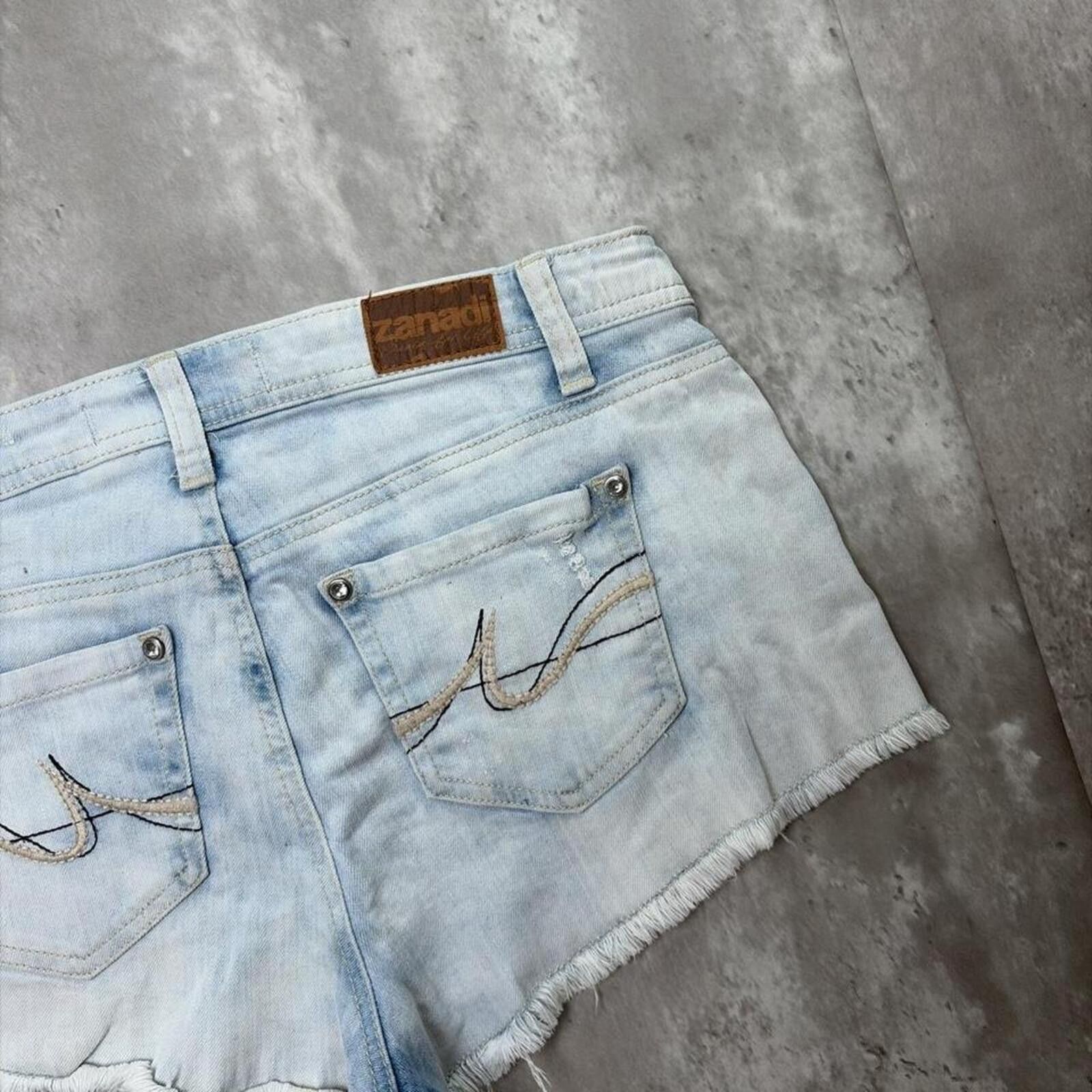 Other Y2K Light Wash Zanadi Grunge Gothic Denim Shorts Size 32" / US 10 / IT 46 - 3 Thumbnail