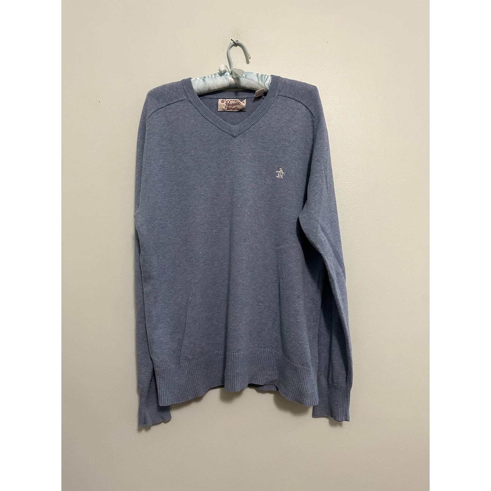 Original Penguin Penguin french blue vneck cotton sweater size L Size US L / EU 52-54 / 3 - 2 Thumbnail