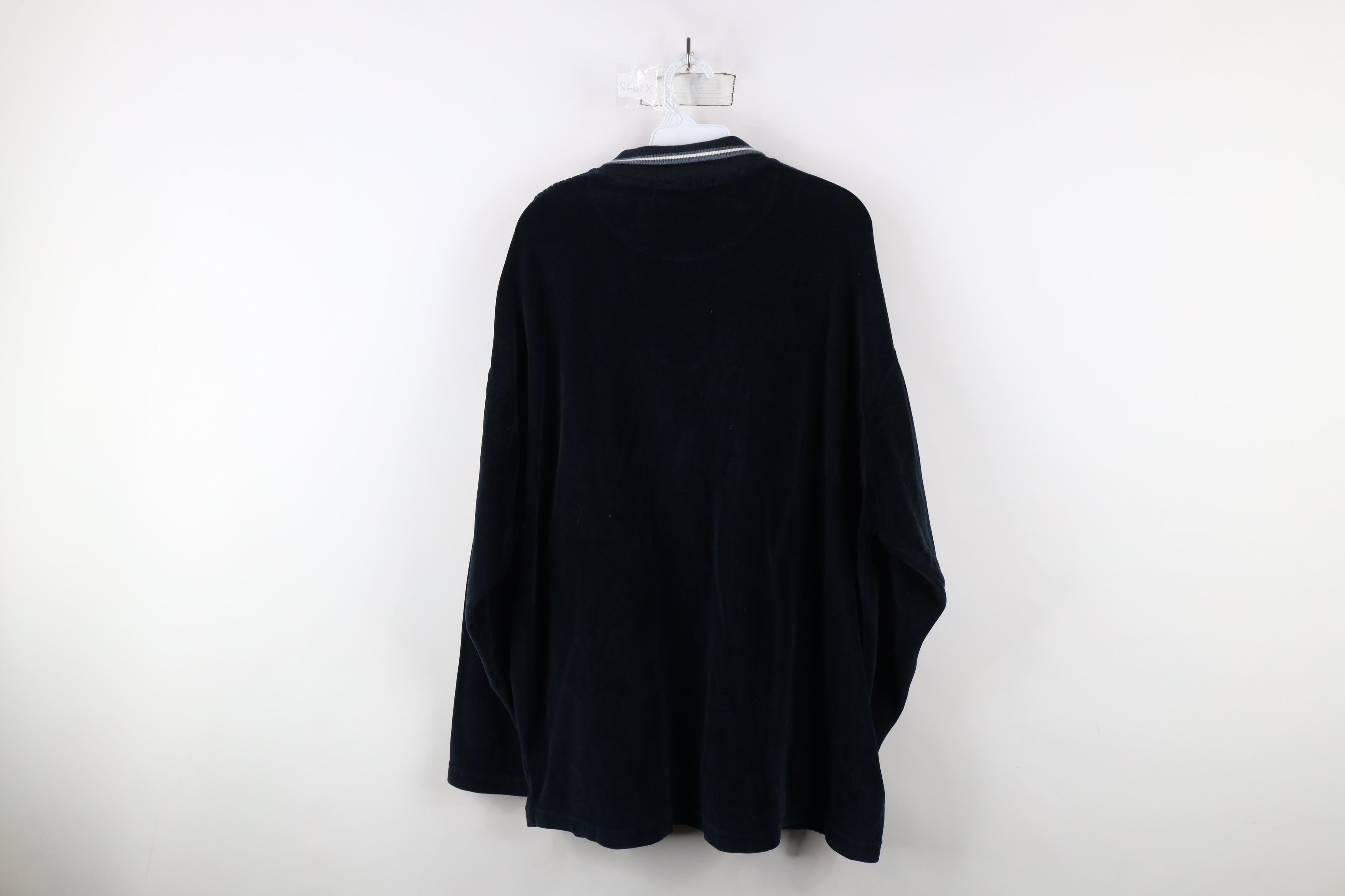 Vintage Vintage 90s Streetwear Velour Collared Long Sleeve Polo Size US XL / EU 56 / 4 - 6 Thumbnail