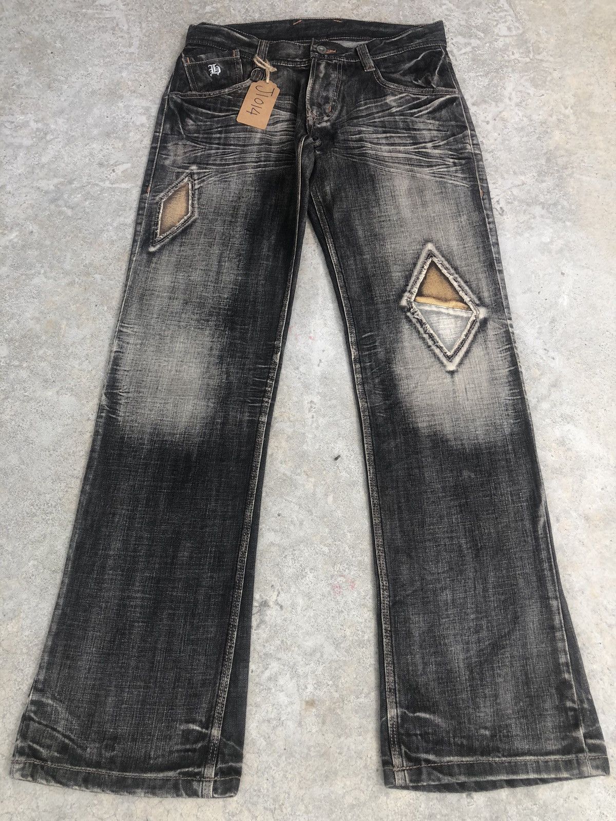 If Six Was Nine Japanese Hideways Flared Jeans Distressed Patchwork Jeans Size US 31 - 1 Thumbnail