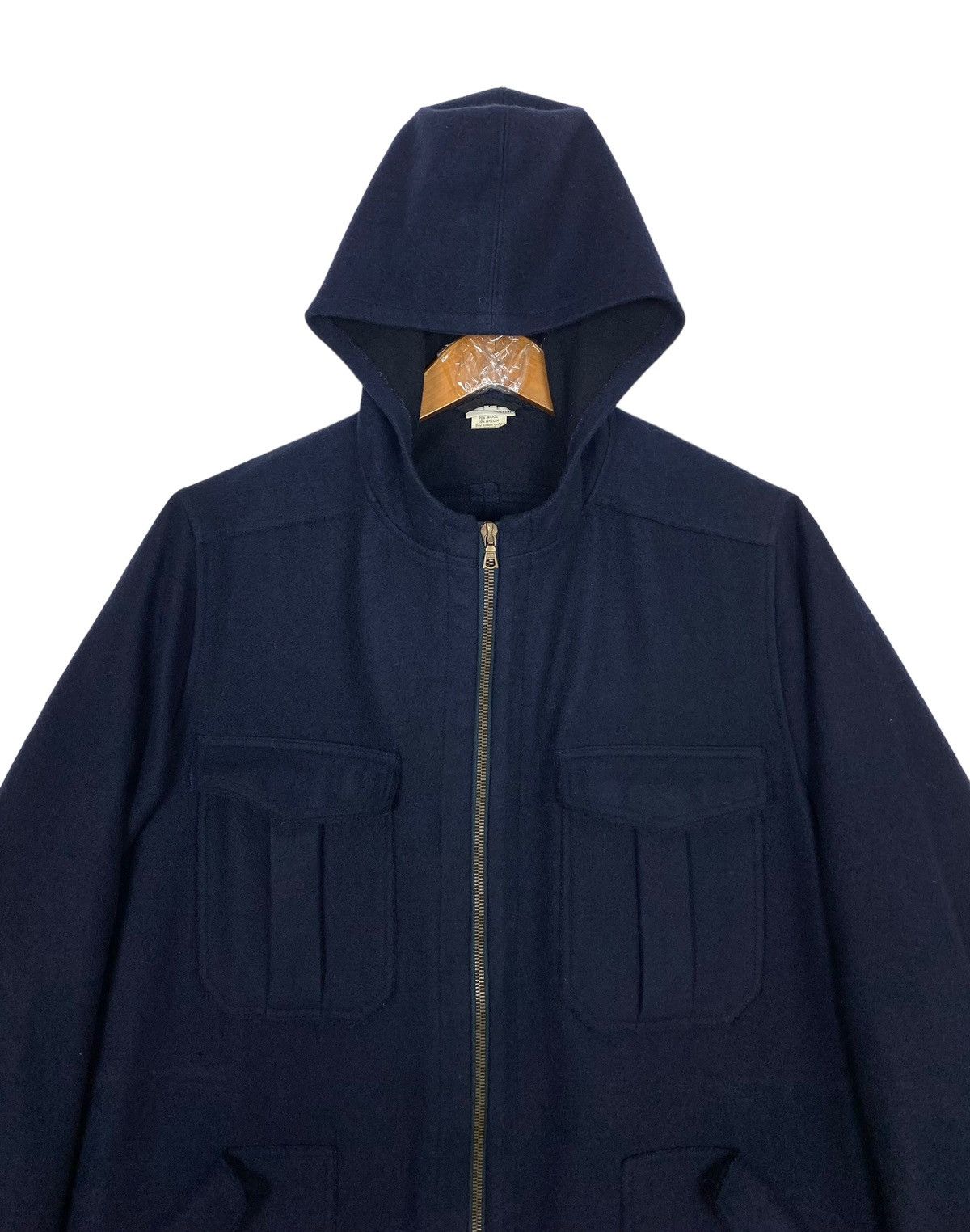 Dries Van Noten Vintage Dries Van Noten Wool Military Coat Hoodie Belgium Size US L / EU 52-54 / 3 - 5 Thumbnail