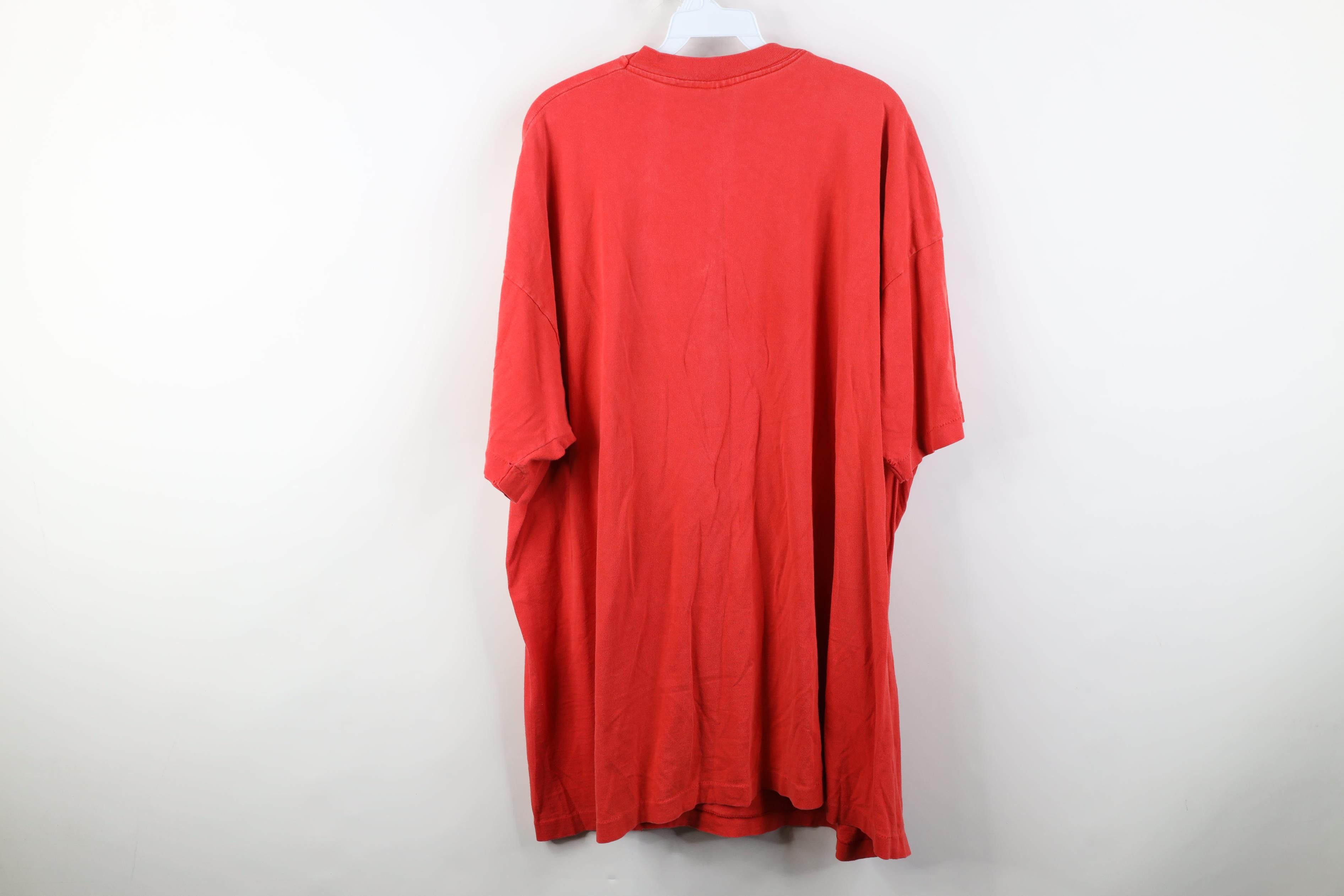 Vintage Vintage 90s Streetwear Blank Cotton Pocket T-Shirt Red USA Size US XXL / EU 58 / 5 - 12 Thumbnail