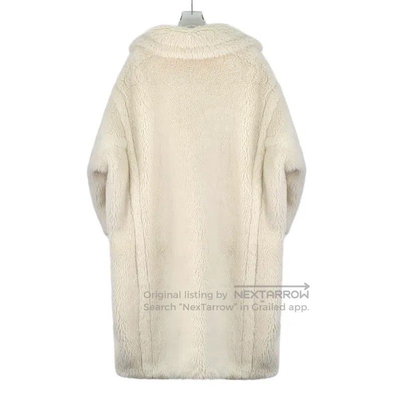 Max Mara Max Mara Off-white Teddy Alpaca Wool Collar Double Breaste Size S / US 4 / IT 40 - 2 Thumbnail