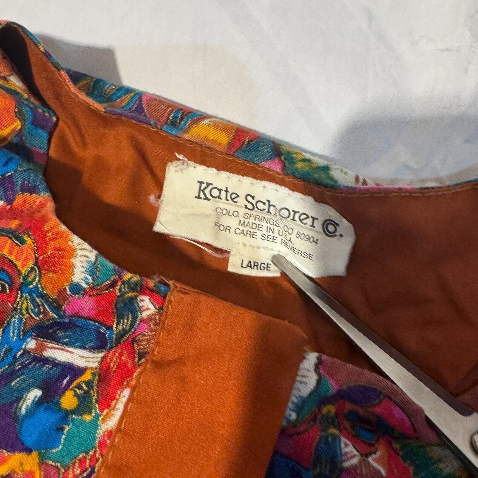 Vintage Kate Schorer Top Womens Large Cowboy Indian Print Country We Size L / US 10 / IT 46 - 2 Thumbnail