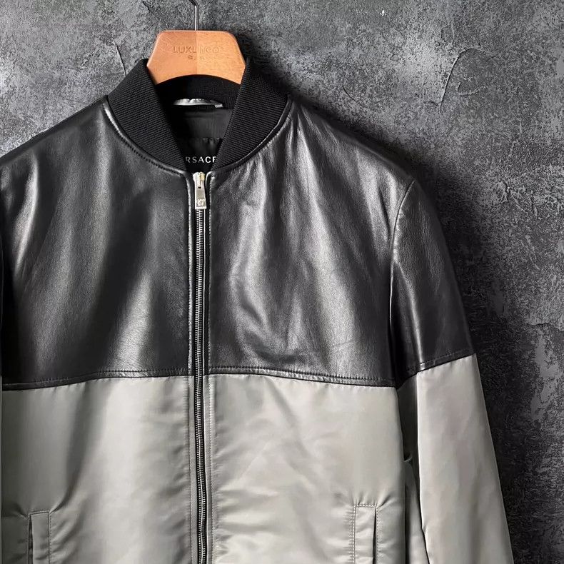 Versace Versace Sheepskin panelled baseball collar jacket Size US S / EU 44-46 / 1 - 3 Thumbnail