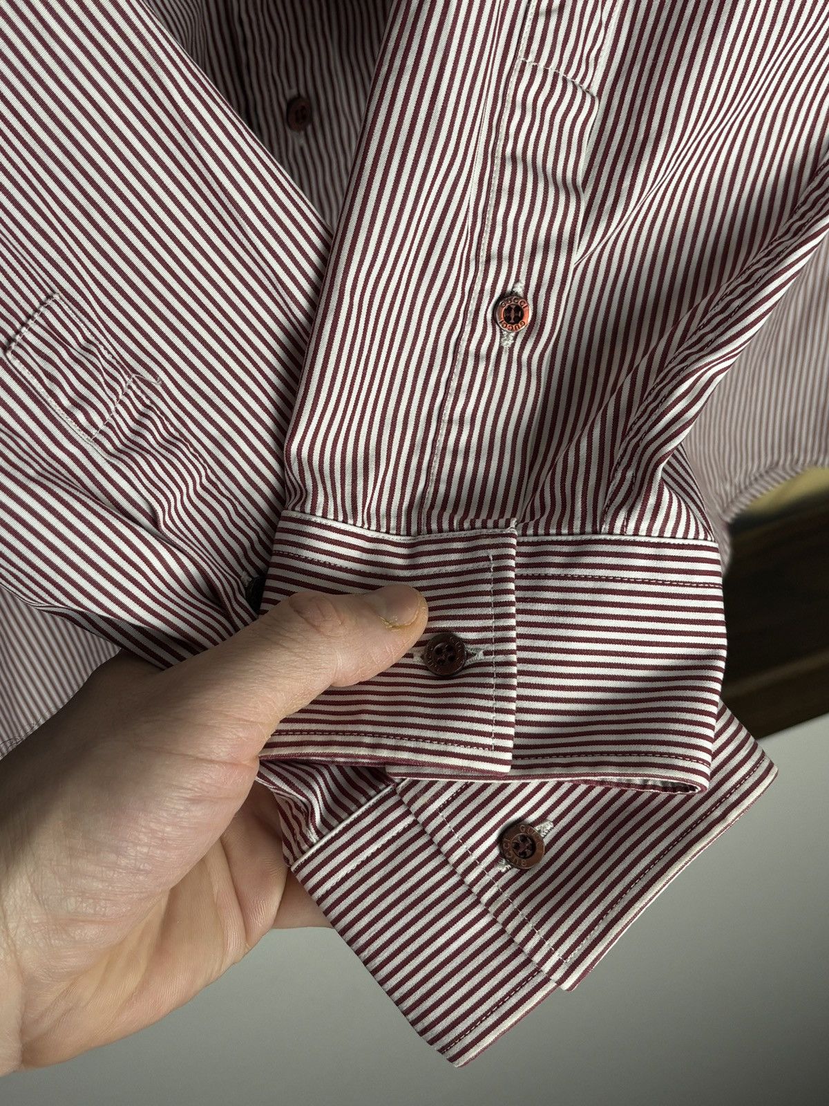 Gucci Gucci Vintage Tom Ford Era Striped Shirt GG Logo Archive Size US L / EU 52-54 / 3 - 4 Thumbnail