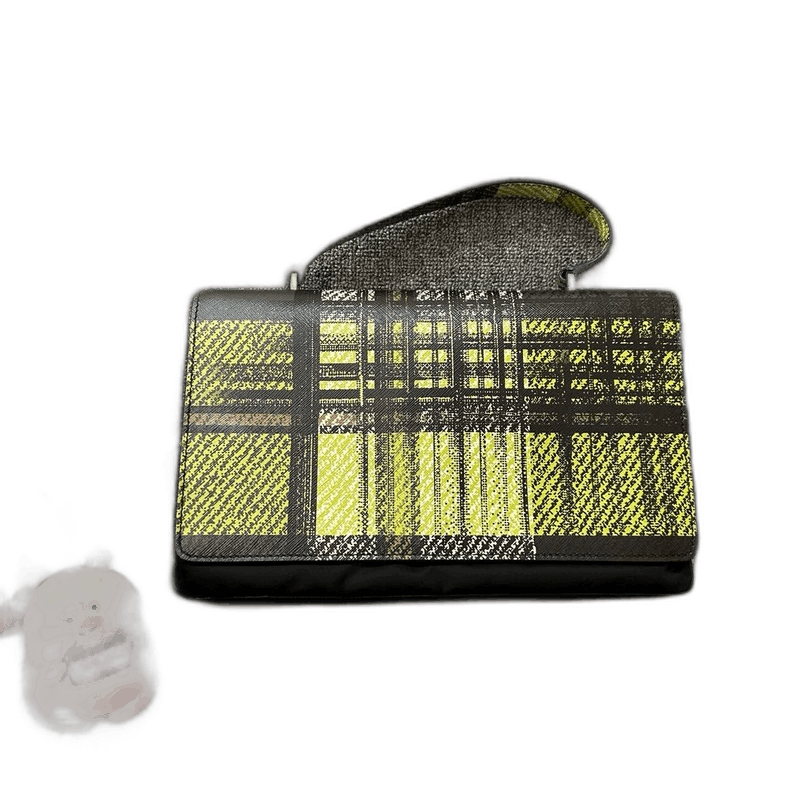 Prada PRADA Striped Nylon Accordion Handbag Green Size ONE SIZE - 1 Thumbnail