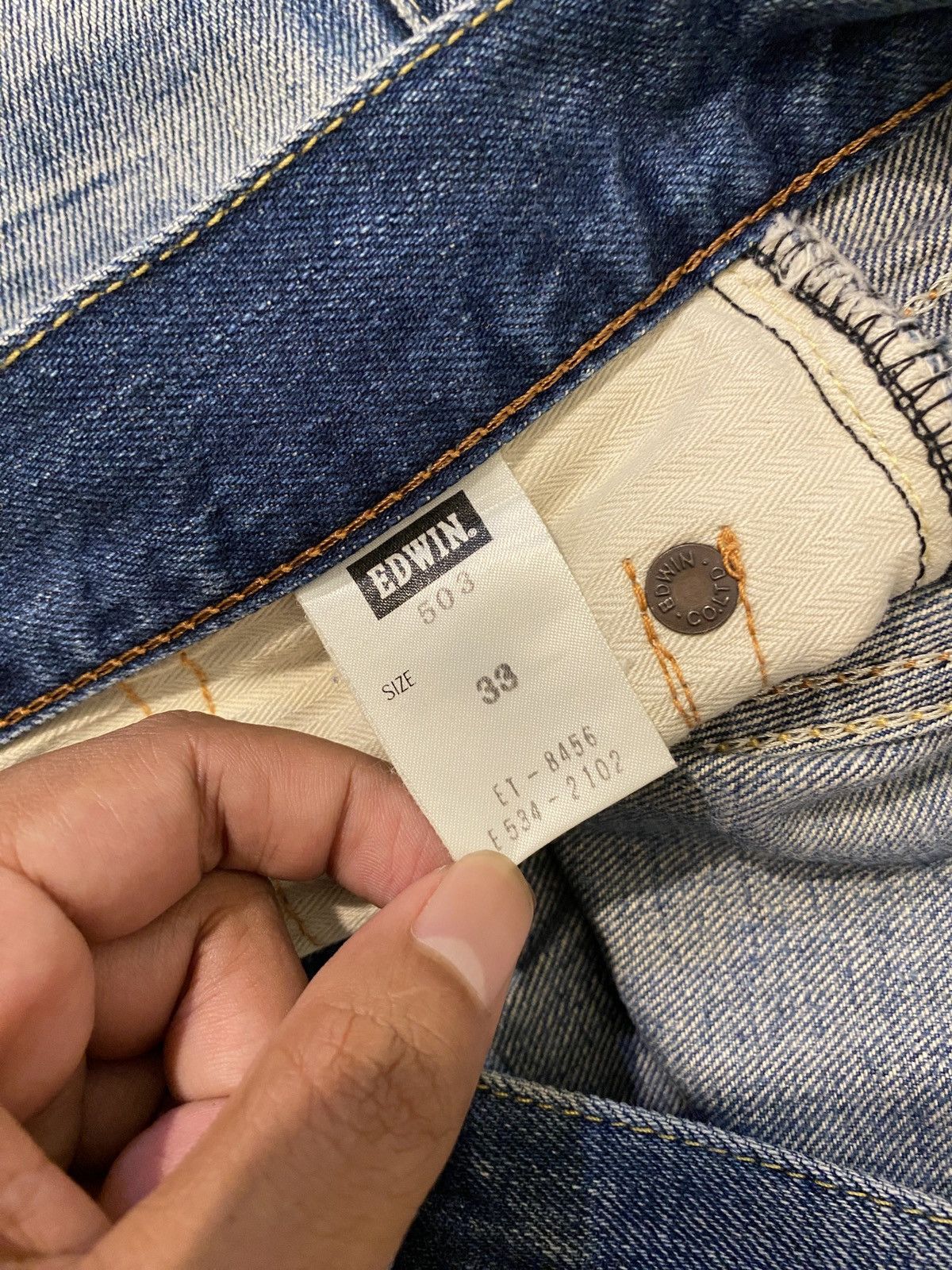 Edwin Edwin XV Distressed Ripped Washed Japan Denim Size US 33 - 15 Thumbnail