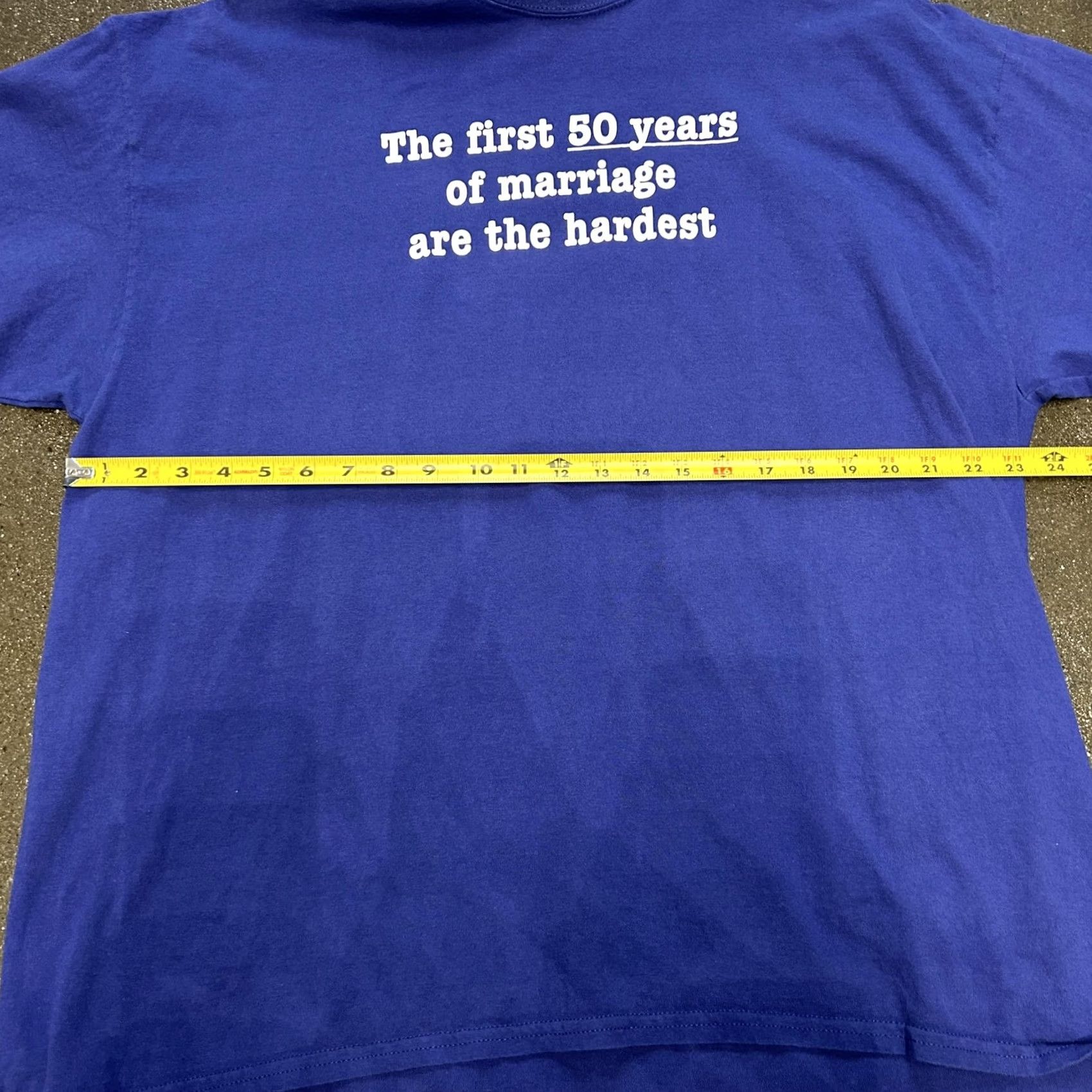 Gildan Gildan Shirt Mens 2XL Blue Funny Marriage Graphic Tee T-Shirt Anniversary Size US XXL / EU 58 / 5 - 5 Thumbnail