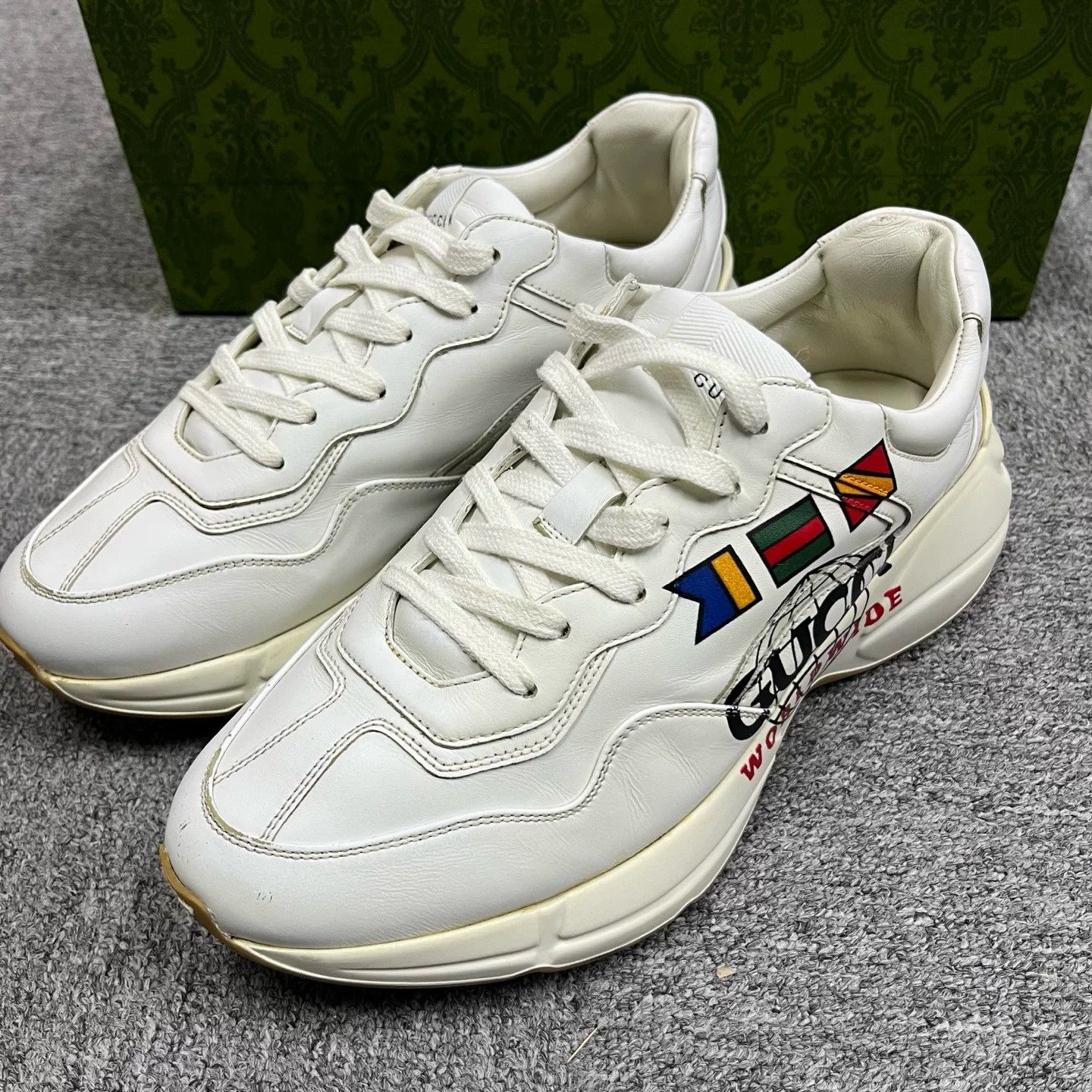 Gucci Gucci Latest White Brown Leather Dad Shoes Size US 7.5 / EU 40-41 - 2 Thumbnail