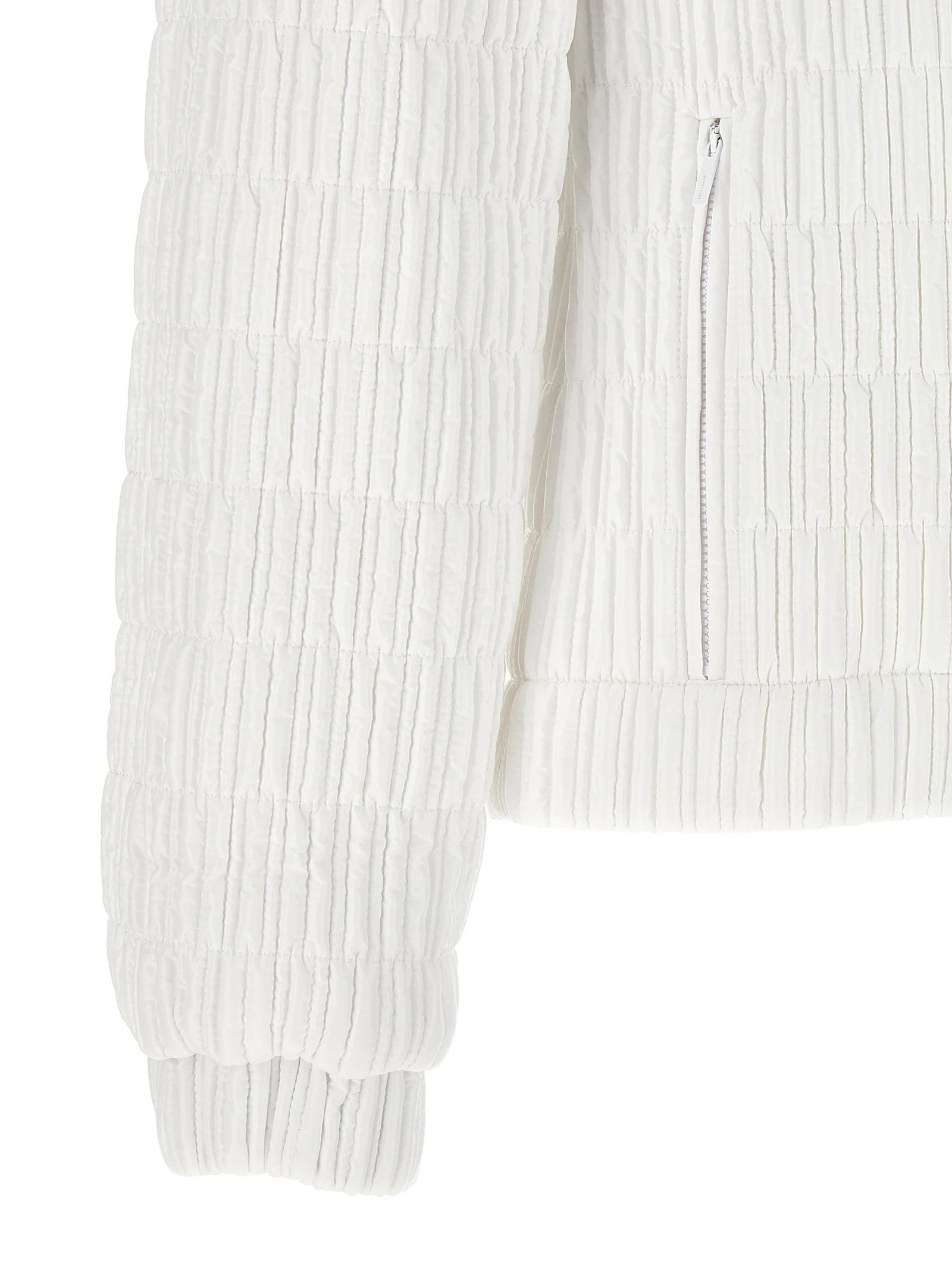 Salvatore Ferragamo o1s1rm1224 Quilted Bomber Jacket in White Size M / US 6-8 / IT 42-44 - 4 Thumbnail