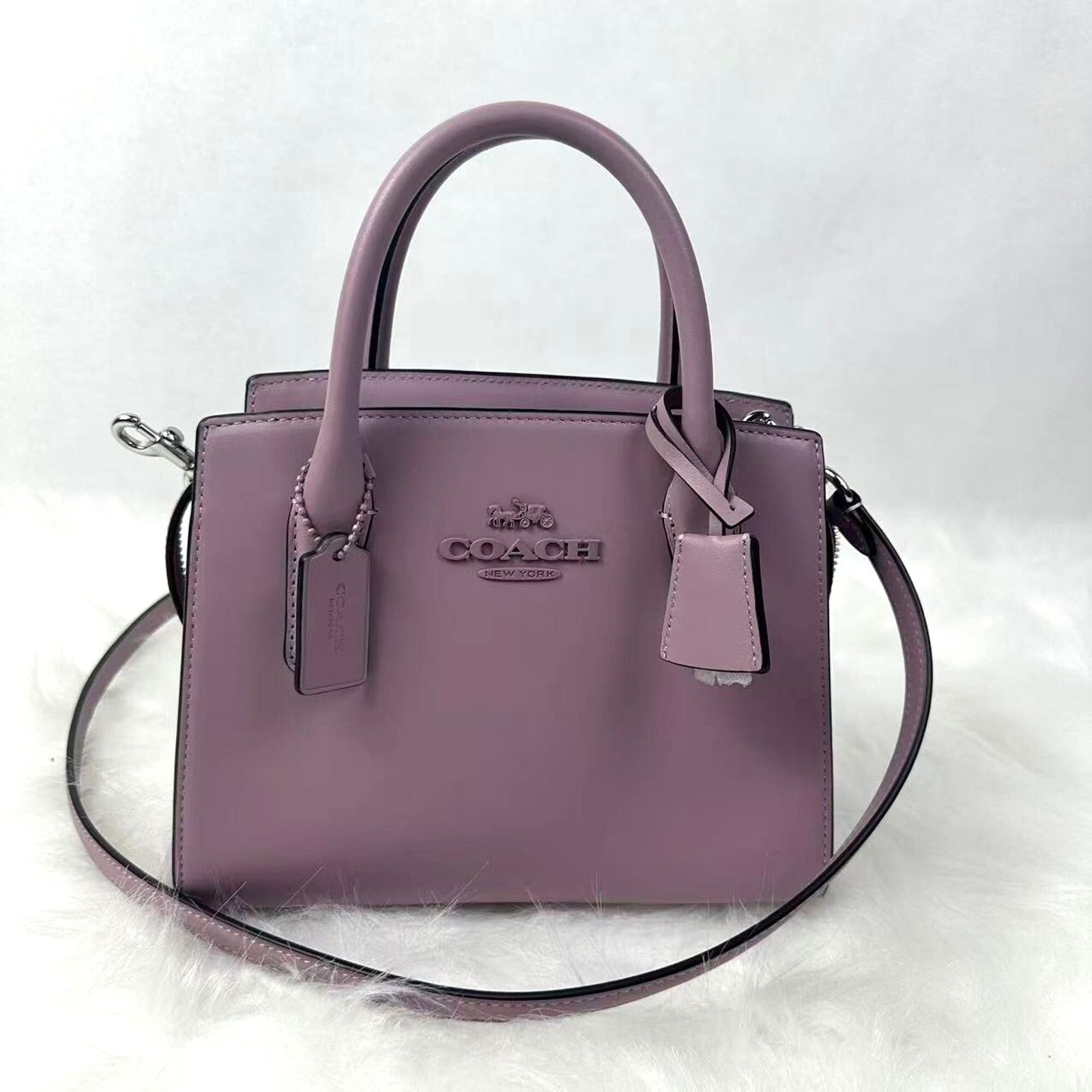 Coach Andrea Carryall Bag Crossbody Leather Cp081 Lilac NWT in Purple, Women's