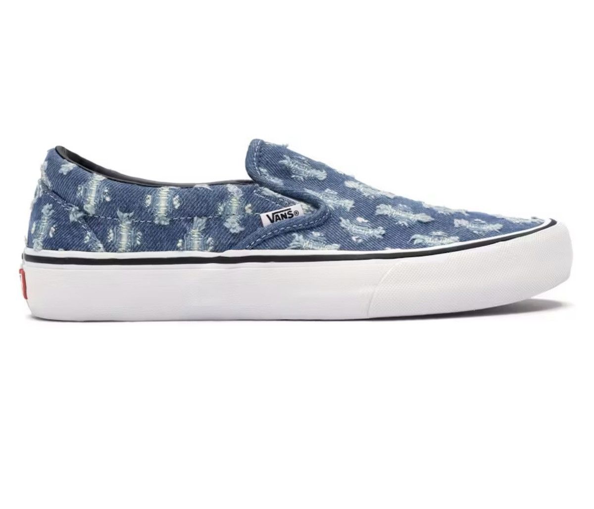 Supreme × Vans Supreme/ Vans Slip On Hole Punch Denim Blue Sz: 9 Size US 9 / EU 42 - 1 Thumbnail